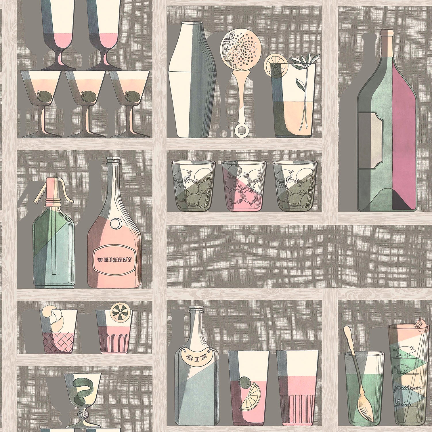 Cole & Son Fornasetti Cocktails, Pastel