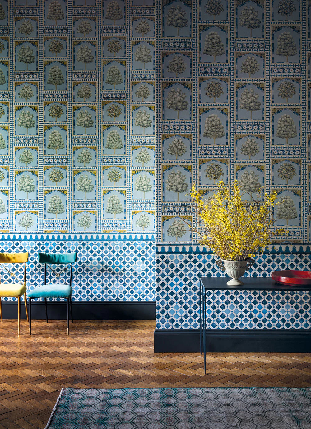 Cole & Son Martyn Lawrence Bullard, Sultan's Palace, China Blue & Ochre