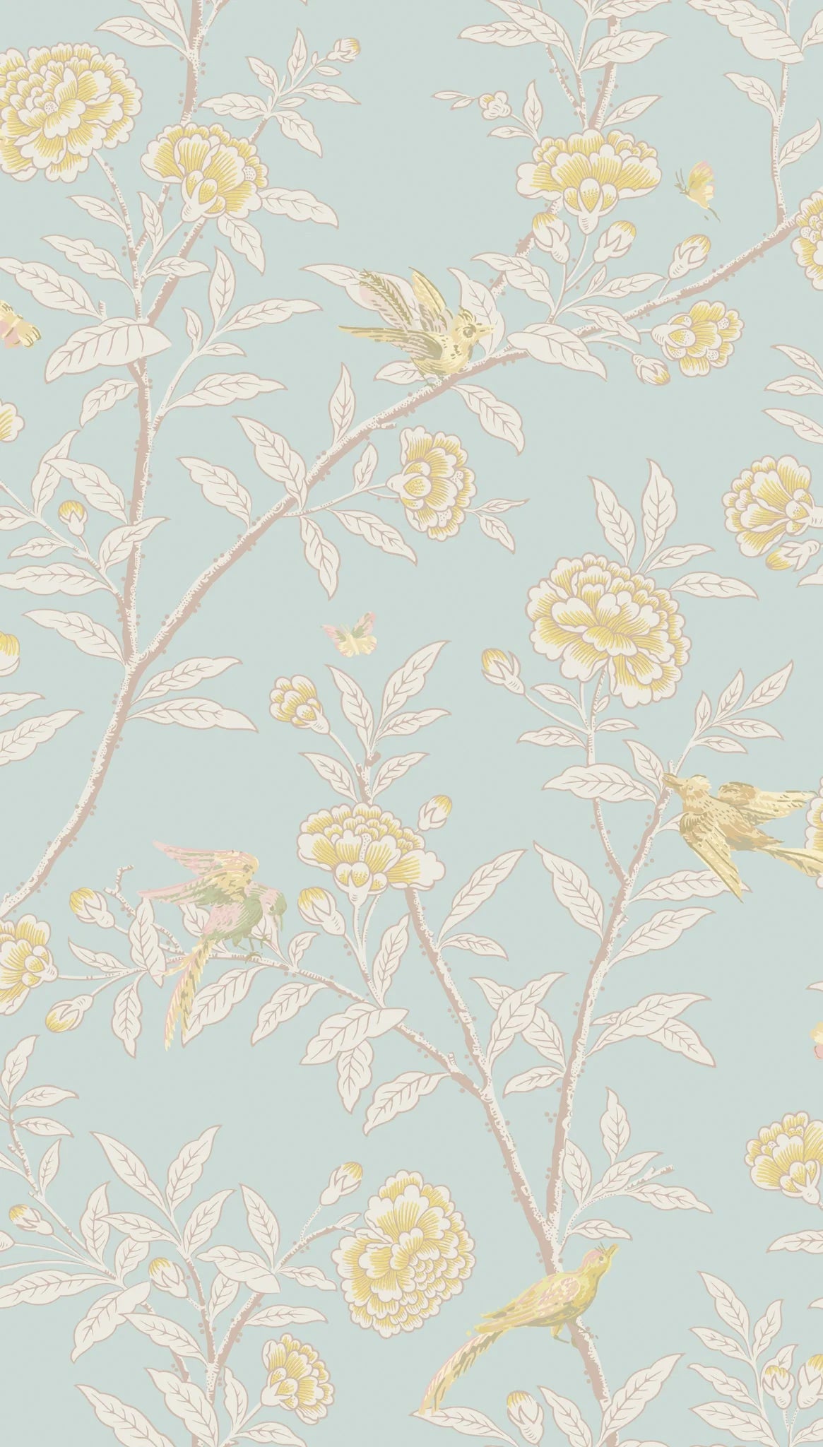 Cole & Son, Classics Vol I,Roseberry with Birds, Powder Blue
