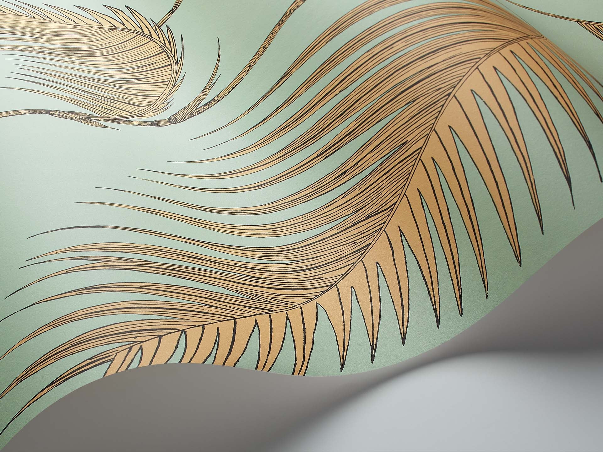 Cole & Son Icons Palm Leaves, Mint & Yellow