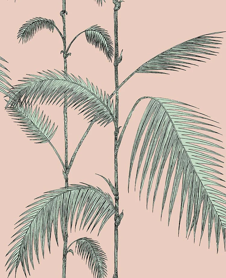 Cole & Son Icons Palm Leaves, Alabaster Pink & Mint