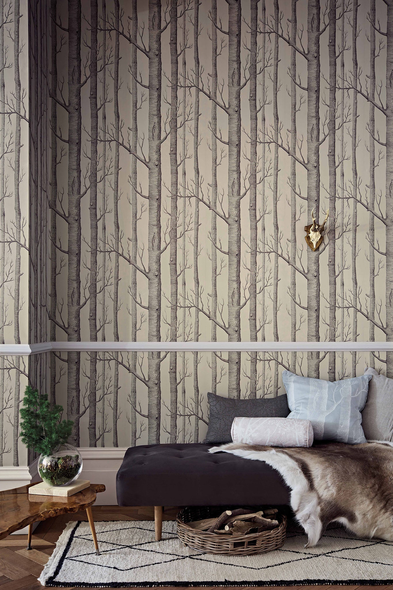 Cole & Son Icons Woods, Linen & Charcoal