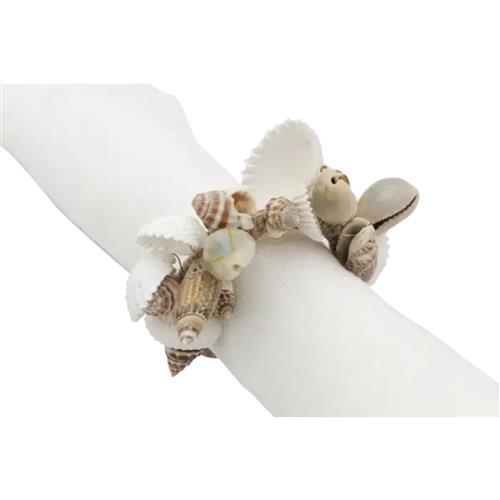 Elegante servetring van Flamant met gedetailleerde schelpjes, perfect voor een verfijnde tafelsetting.