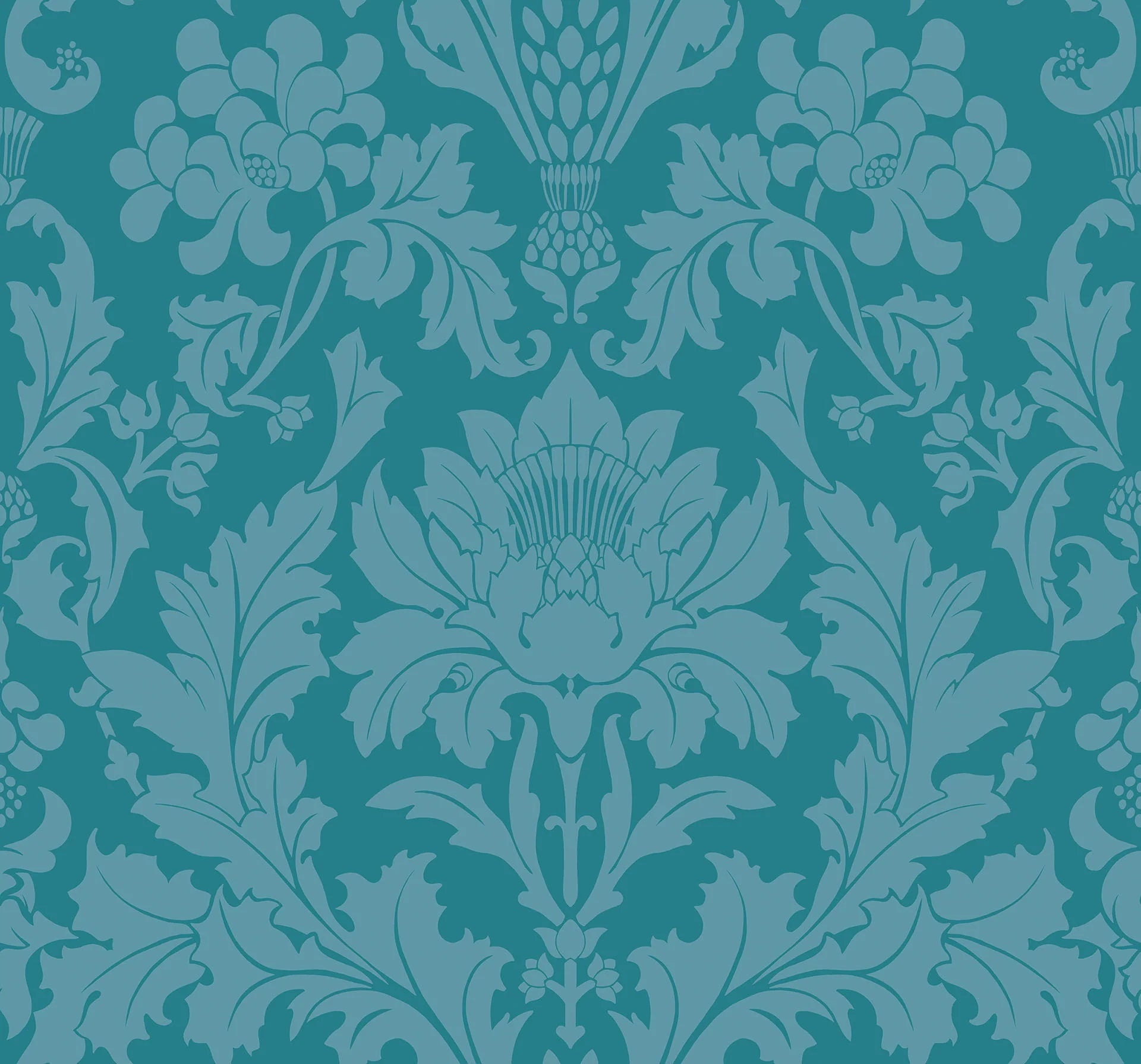 Cole & Son Mariinsky Damask Fonteyn, Petrol