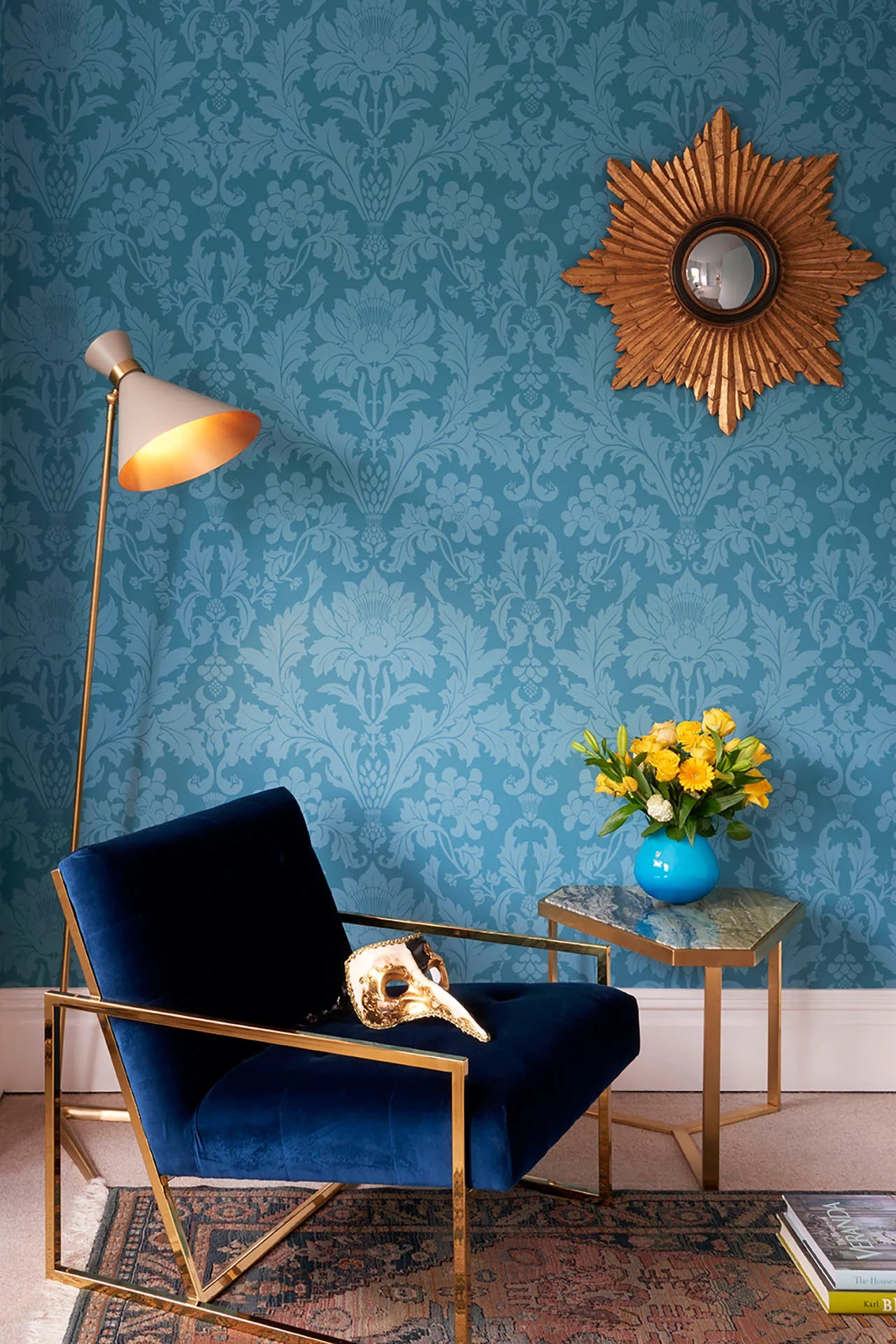 Cole & Son Mariinsky Damask Fonteyn, Petrol
