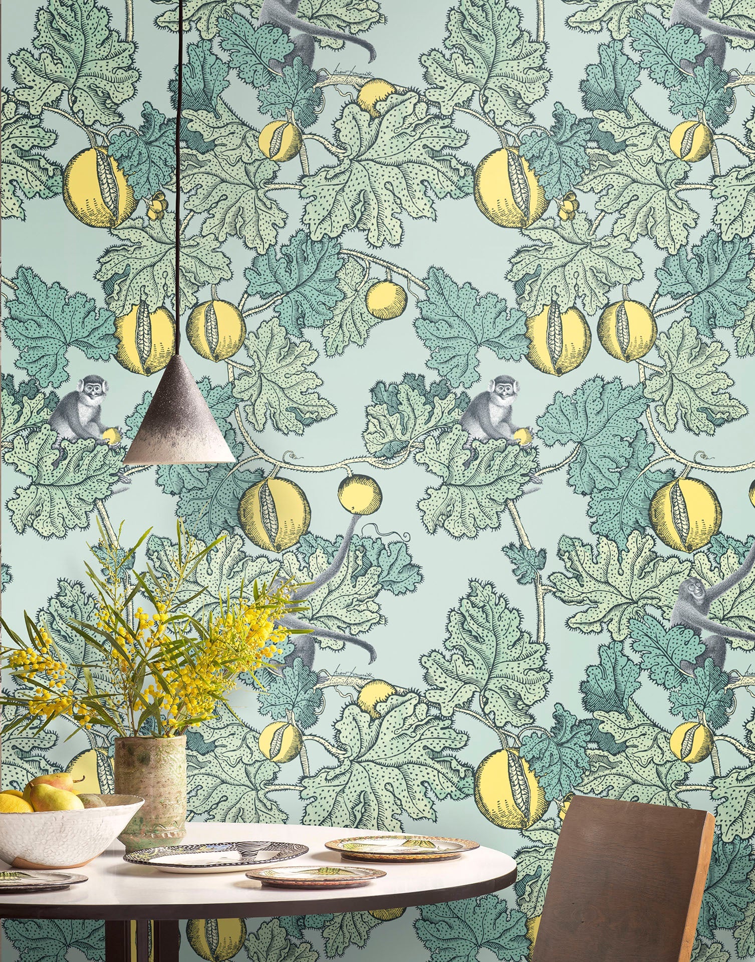 Cole & Son Fornasetti Frutto Proibito, Print Room Blue & Lemon