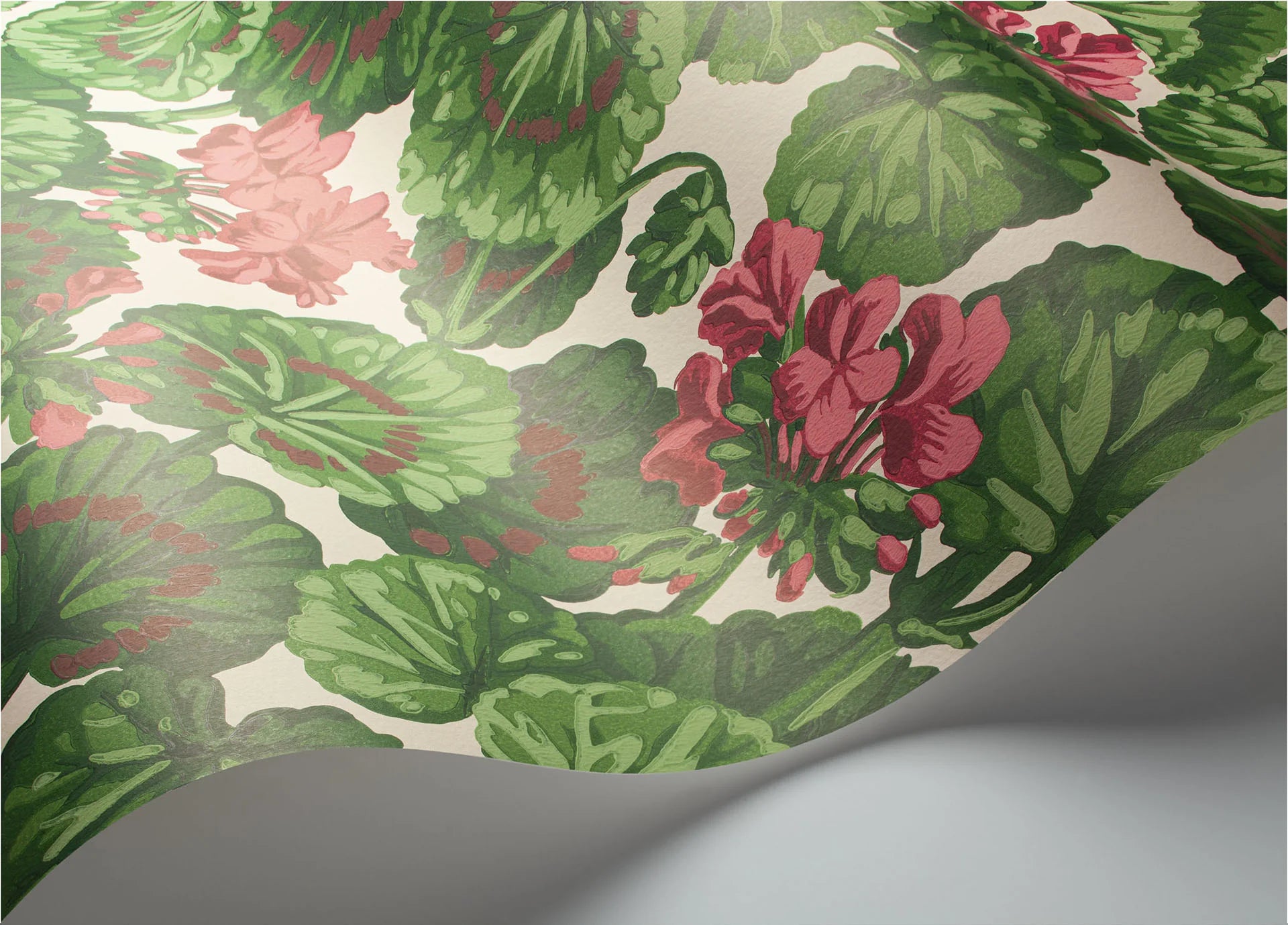 Cole & Son Seville Geranium, Rose & Forest Greens on Parchment
