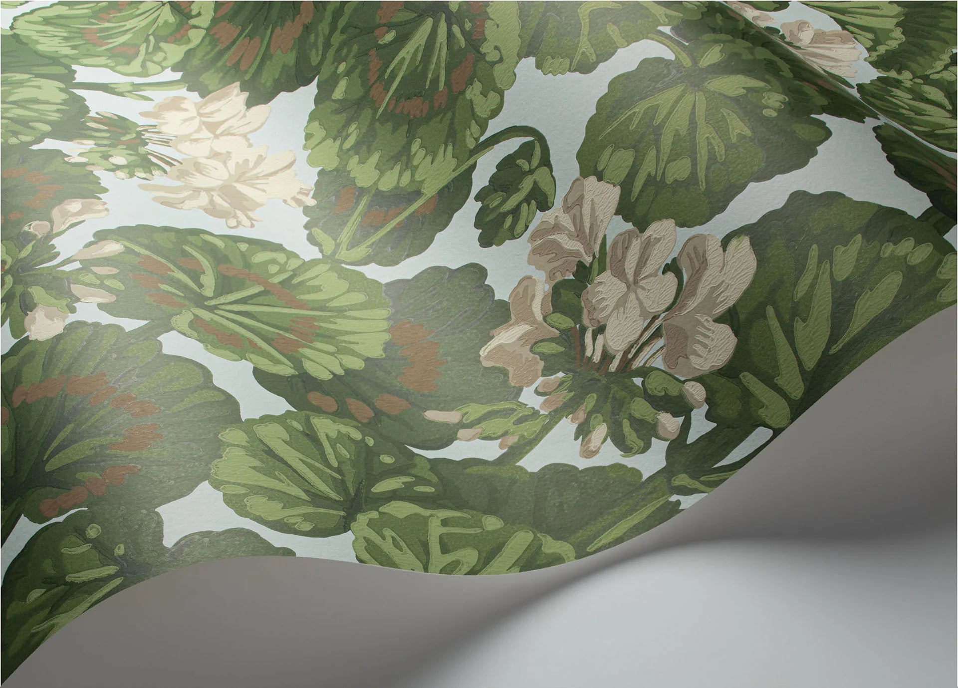 Cole & Son Seville Geranium, White & Sage on Seafoam