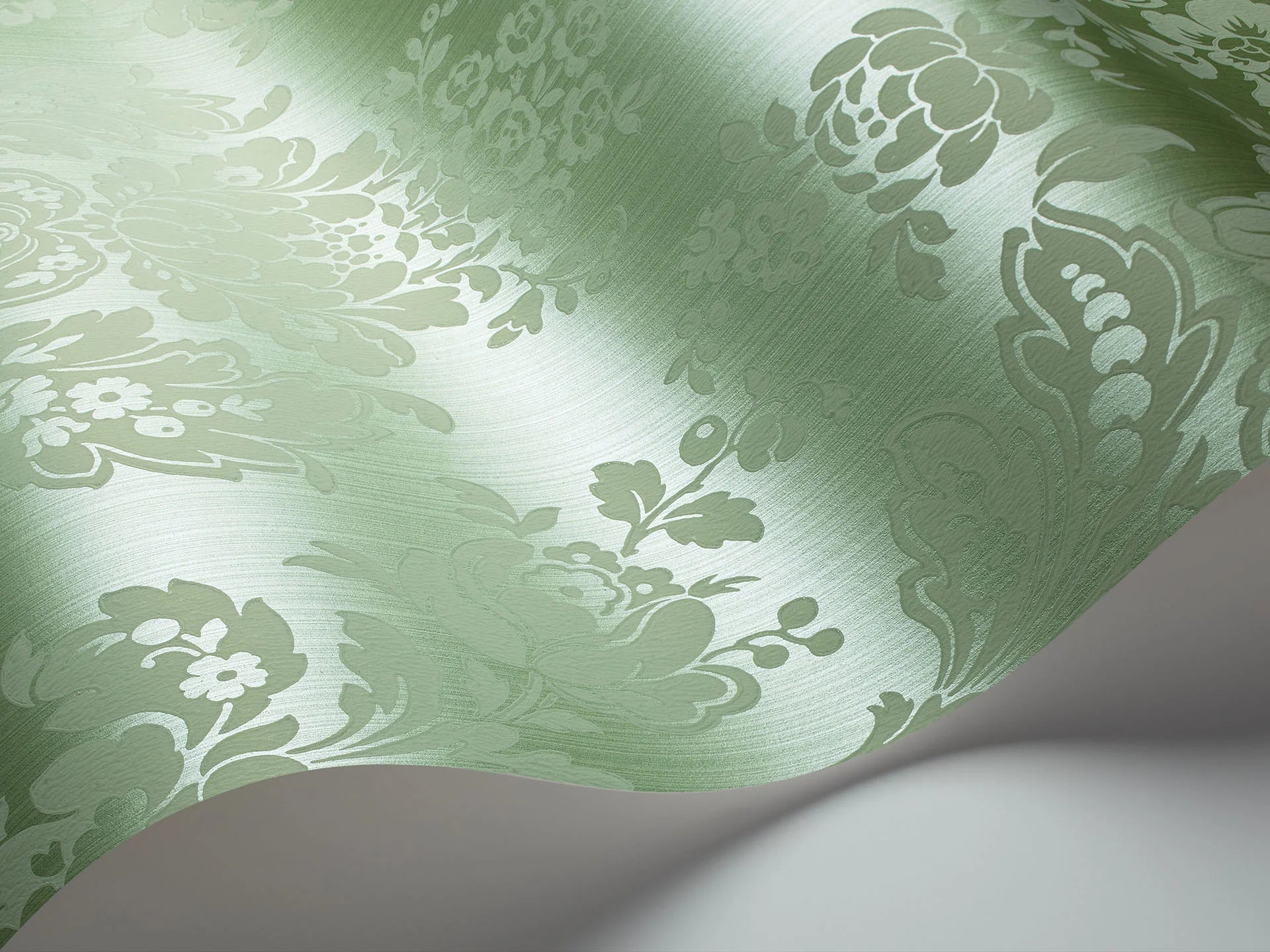 Cole & Son Mariinsky Damask Giselle, Mica Leaf Green