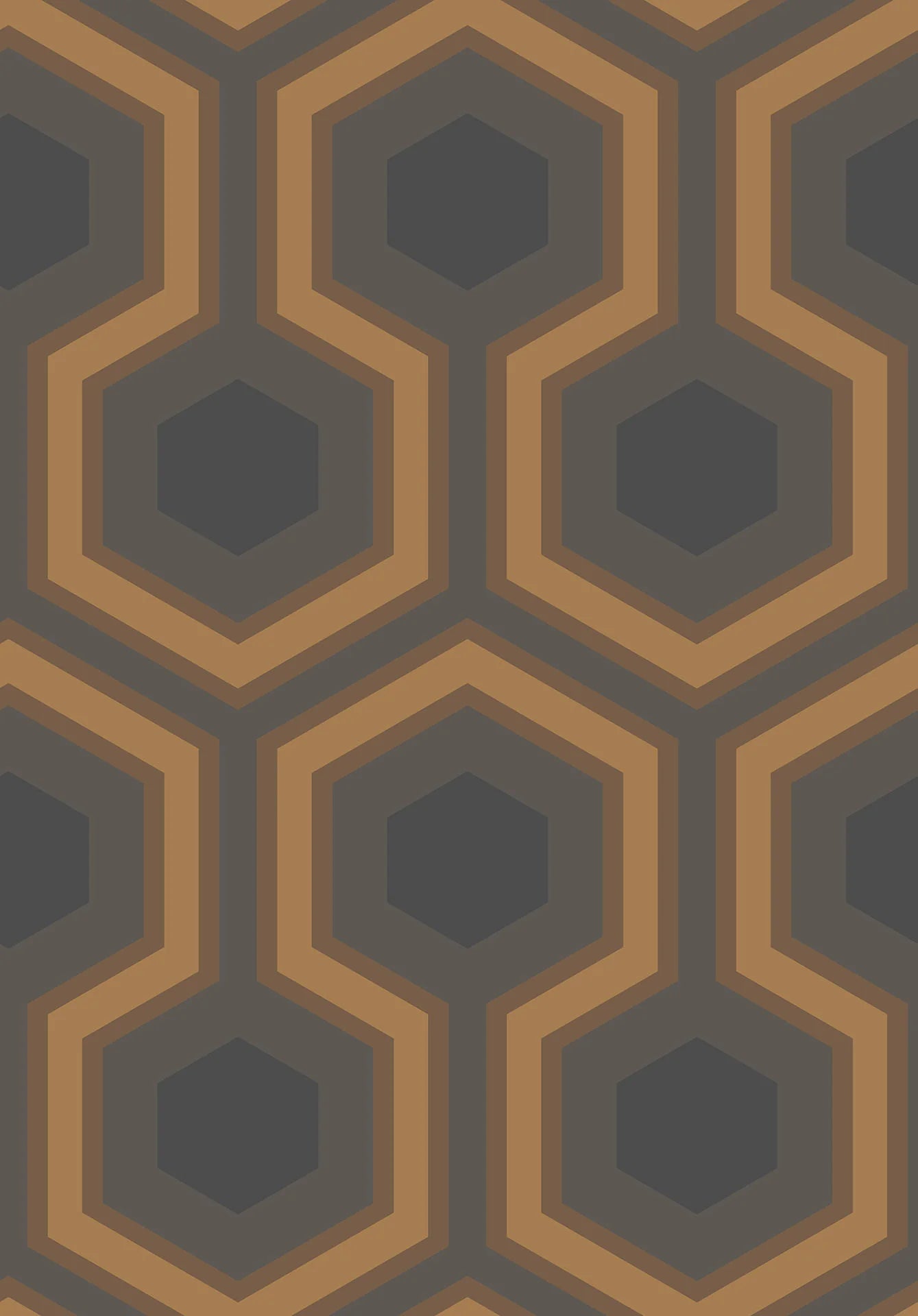 Cole & Son Contemporary Collection Hicks' Grand, Metallic Gold & Charcoal on Soot