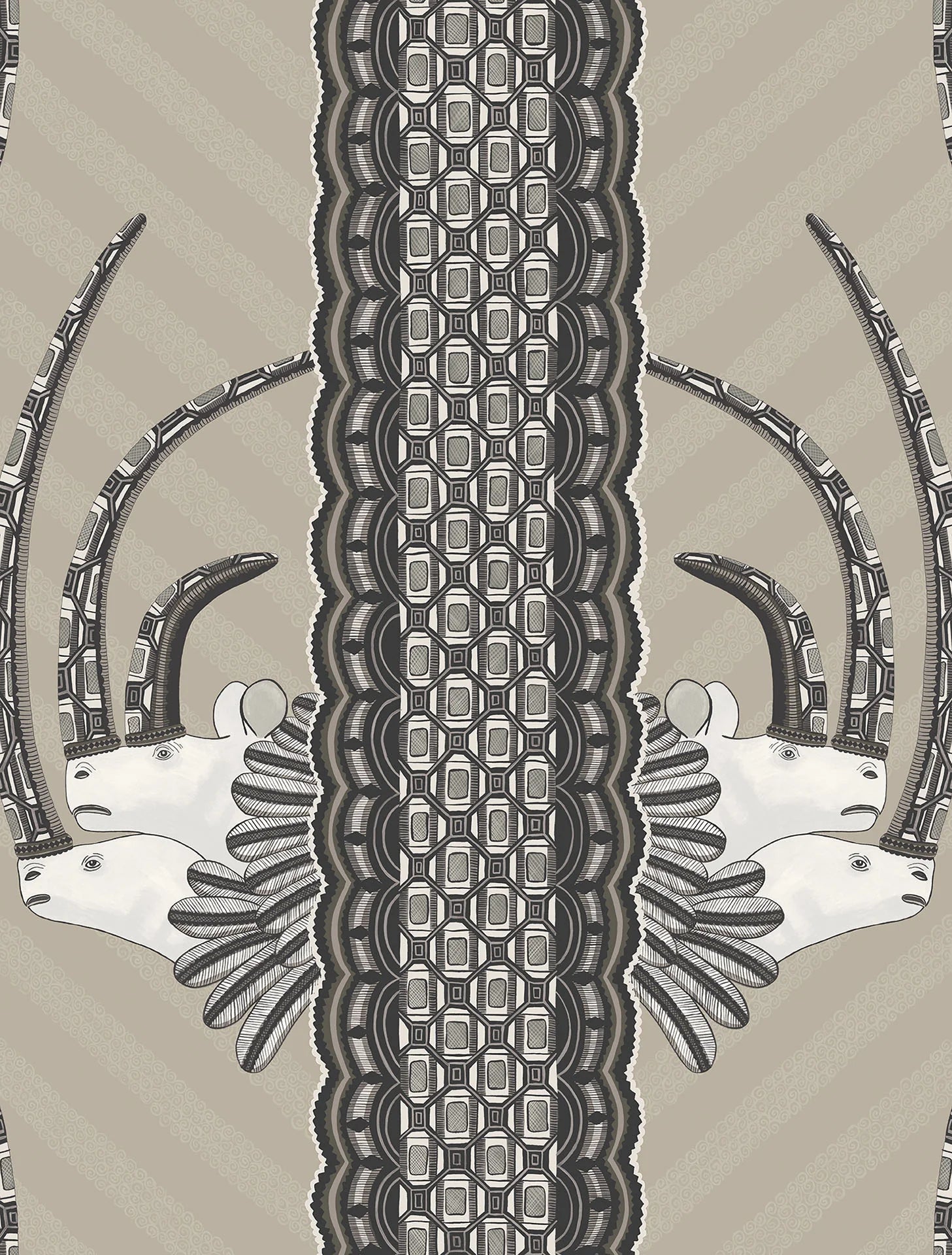 Cole & Son Ardmore Jabu, Soot on Taupe
