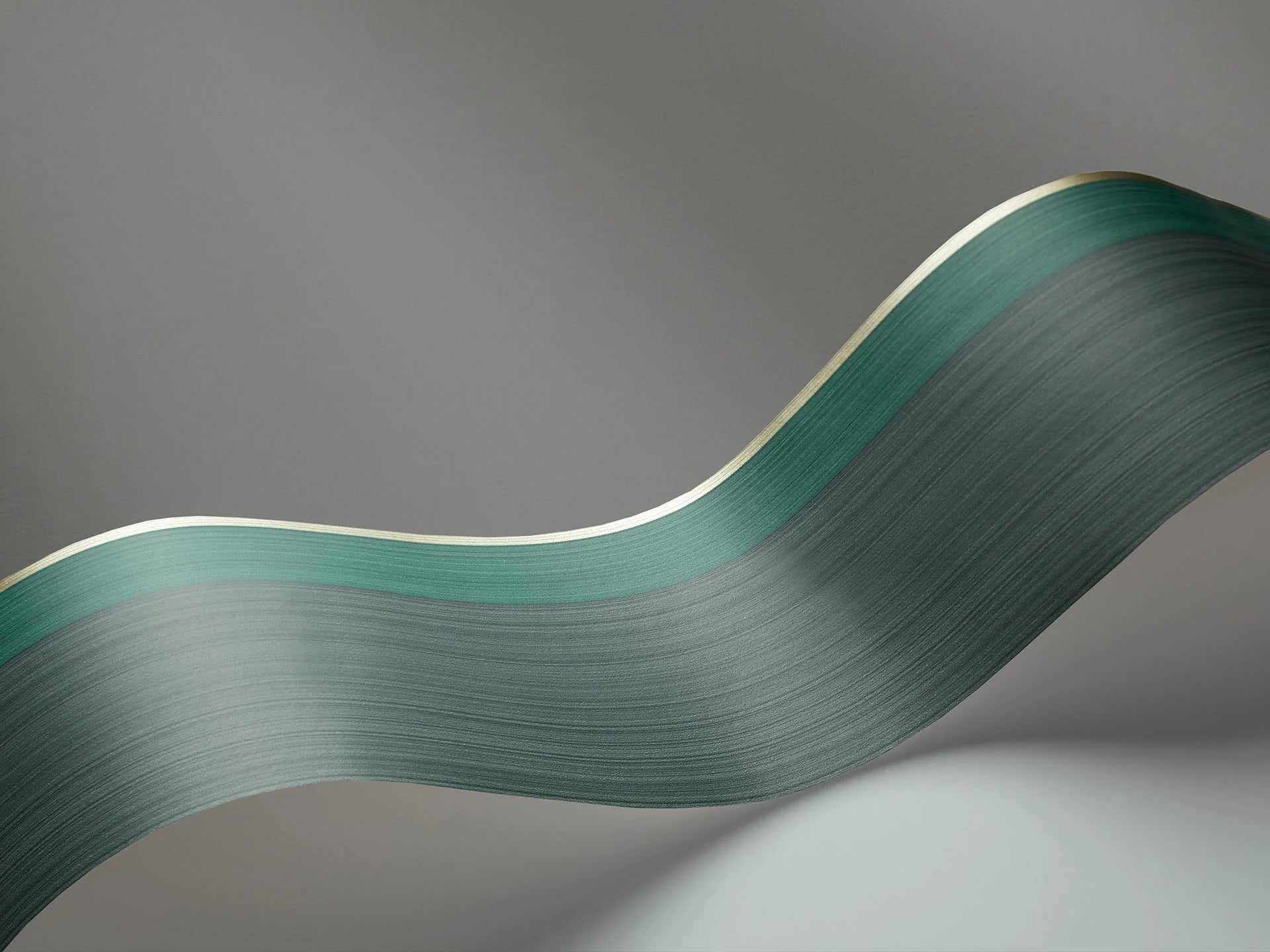 Cole & Son Marquee Stripes Jaspe Border, Viridian & Metallic Gilver