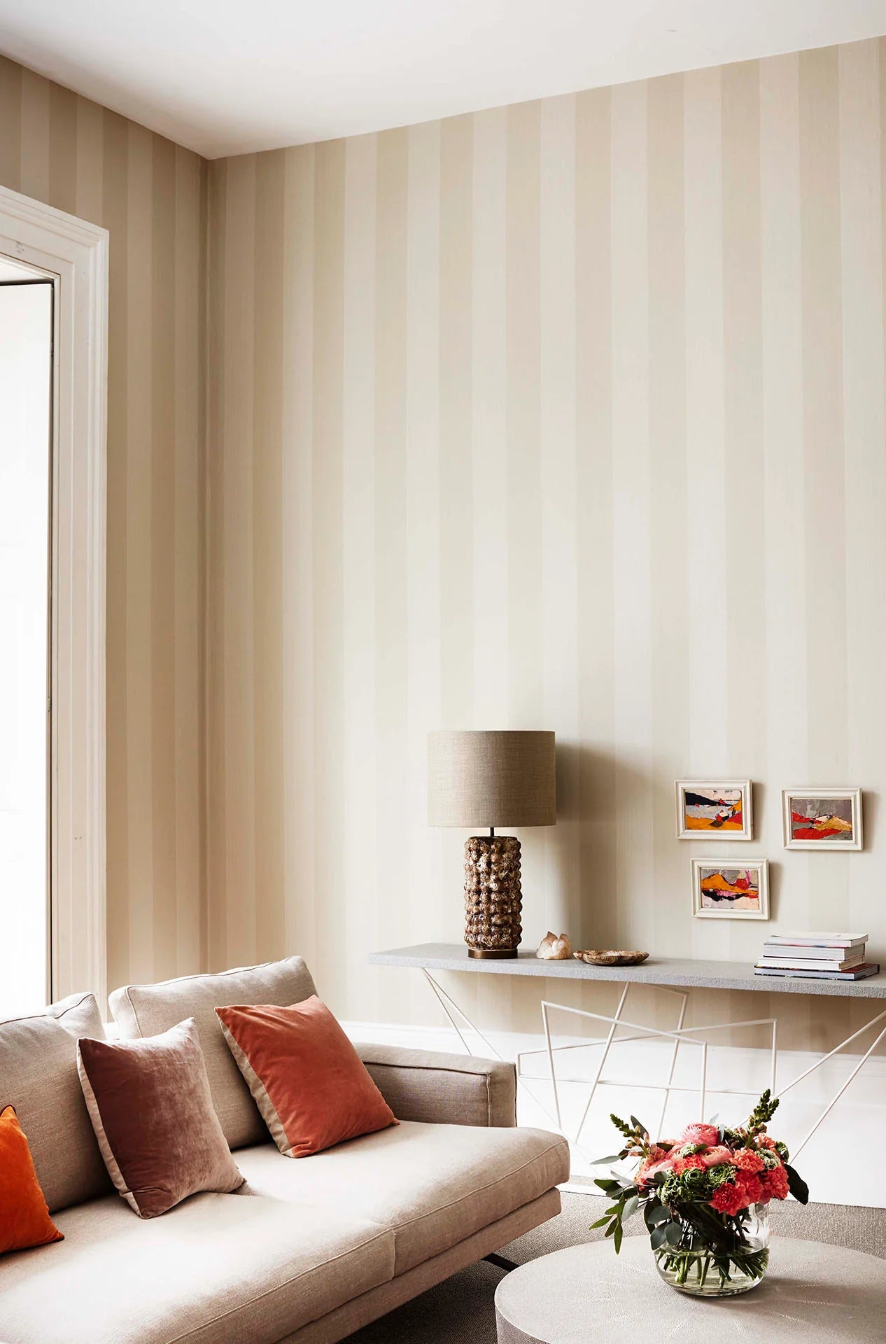 Cole & Son Marquee Stripes Jaspe Stripe, Cream