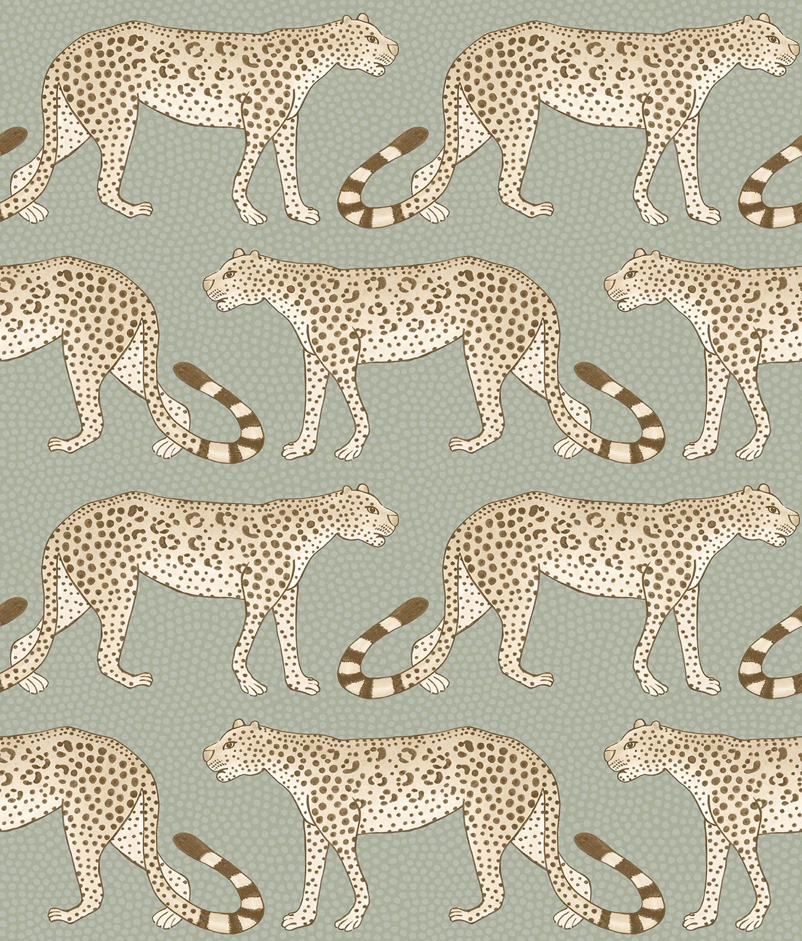 Cole & Son Ardmore Leopard walk, Linen on Soft Olive