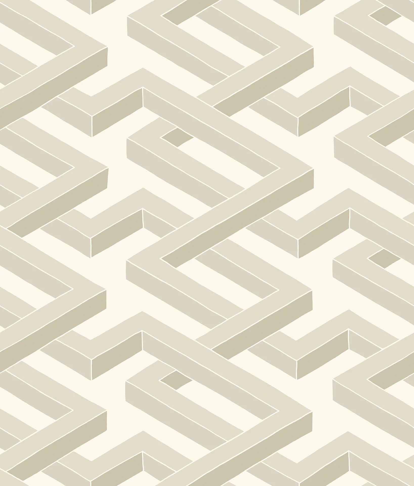 Cole & Son Geometric II Luxor, Stone on White
