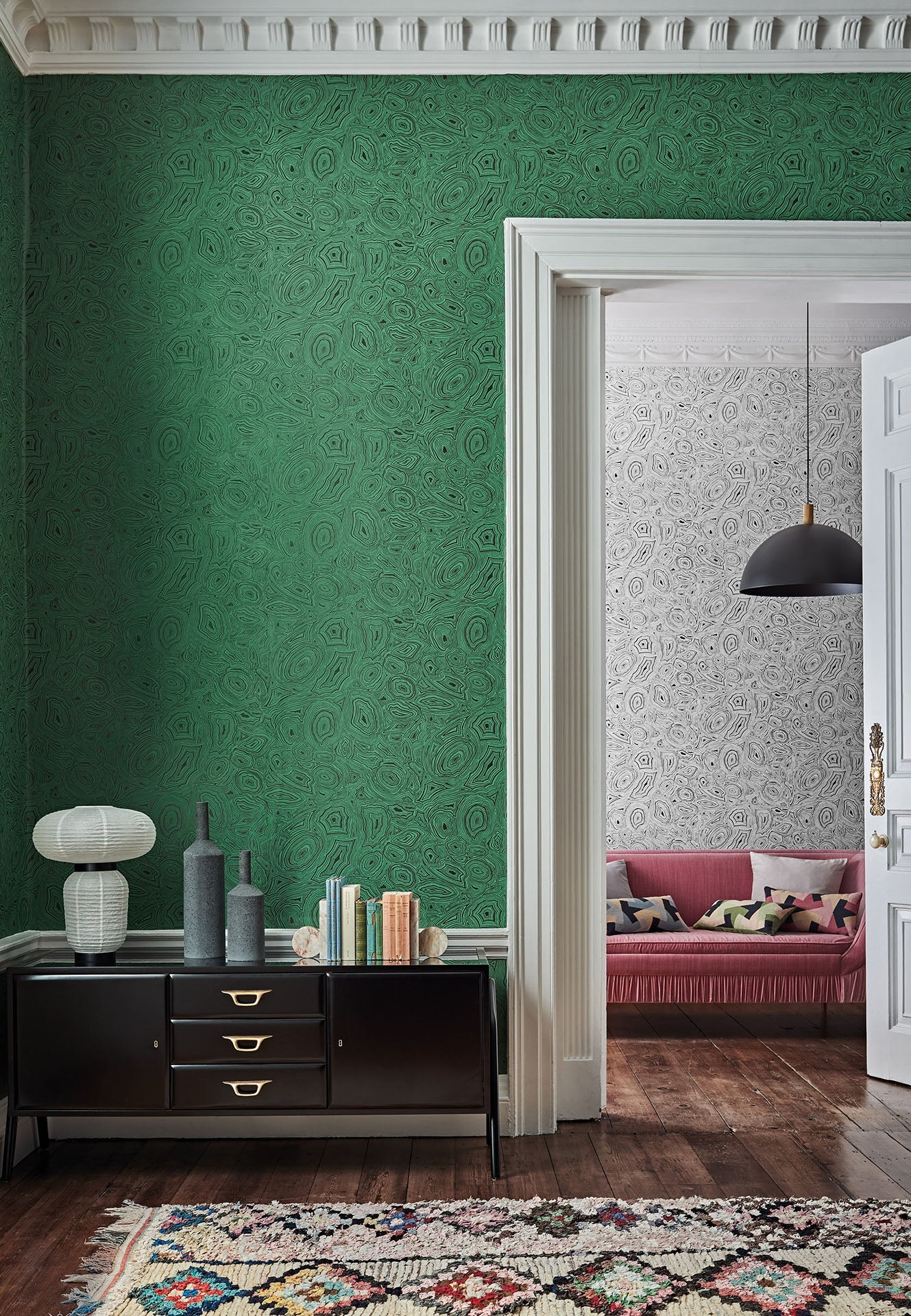 Cole & Son Fornasetti Malachite, Emerald & Black
