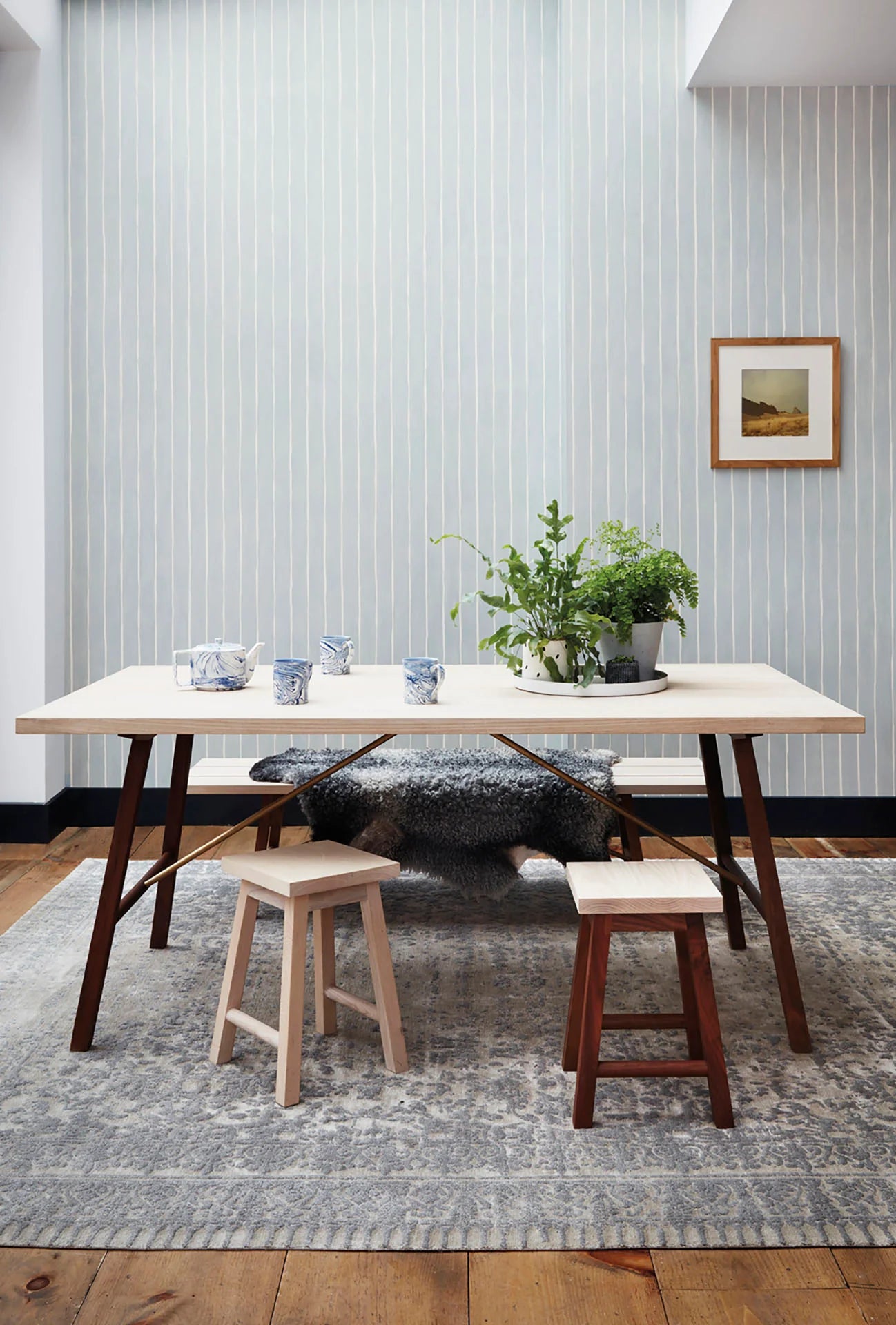 Cole & Son Marquee Stripes Marquee Stripe, Powder Blue