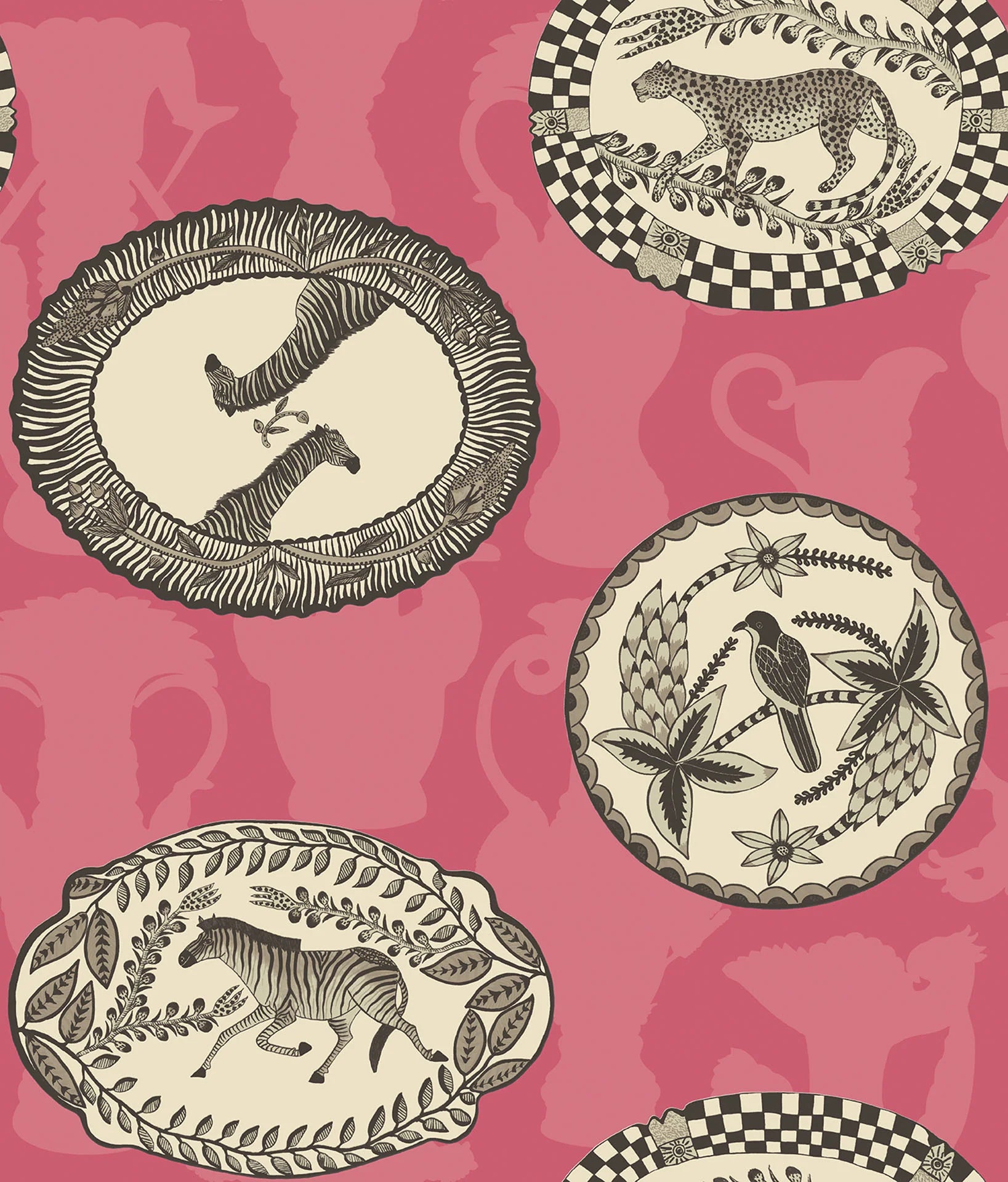Cole & Son Ardmore Matrinah, Soot & Snow on Fuchsia