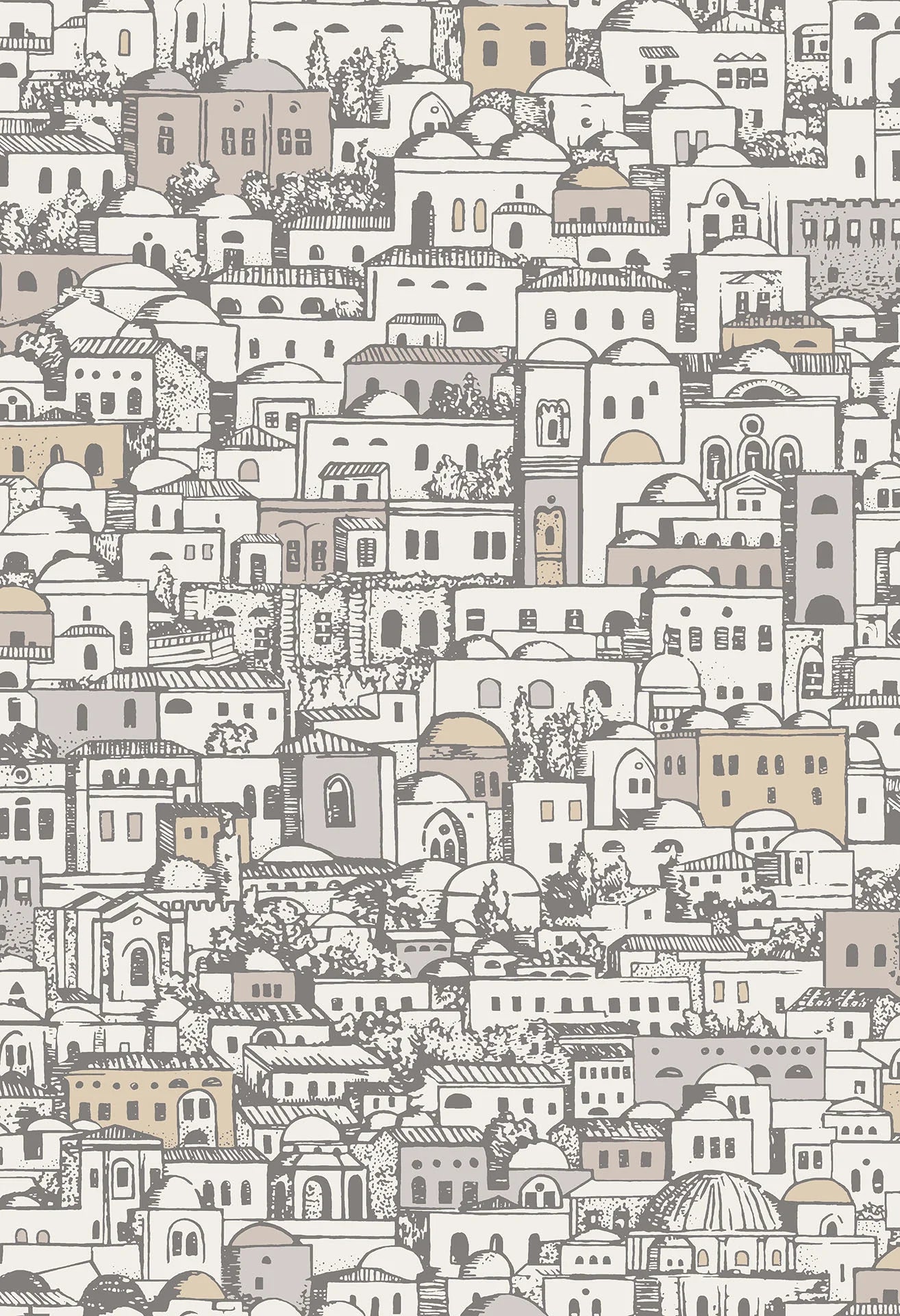 Cole & Son Fornasetti Mediterranea, White & Metallic Gilver