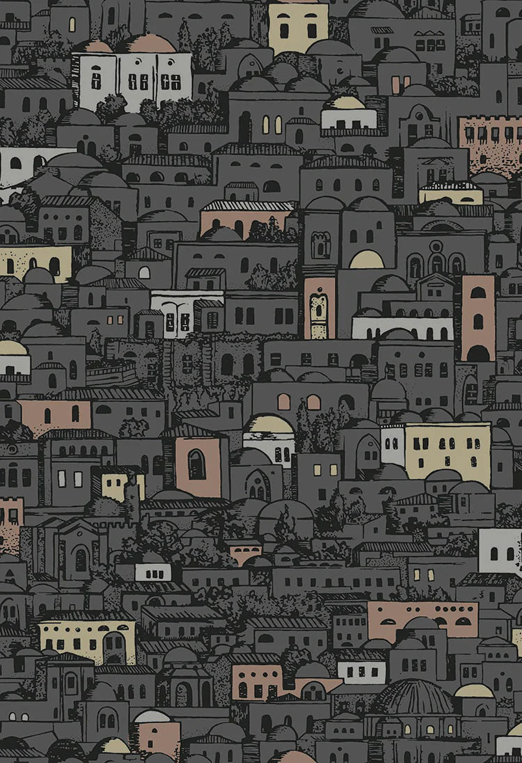 Cole & Son Fornasetti Mediterranea, Charcoal & Metallics