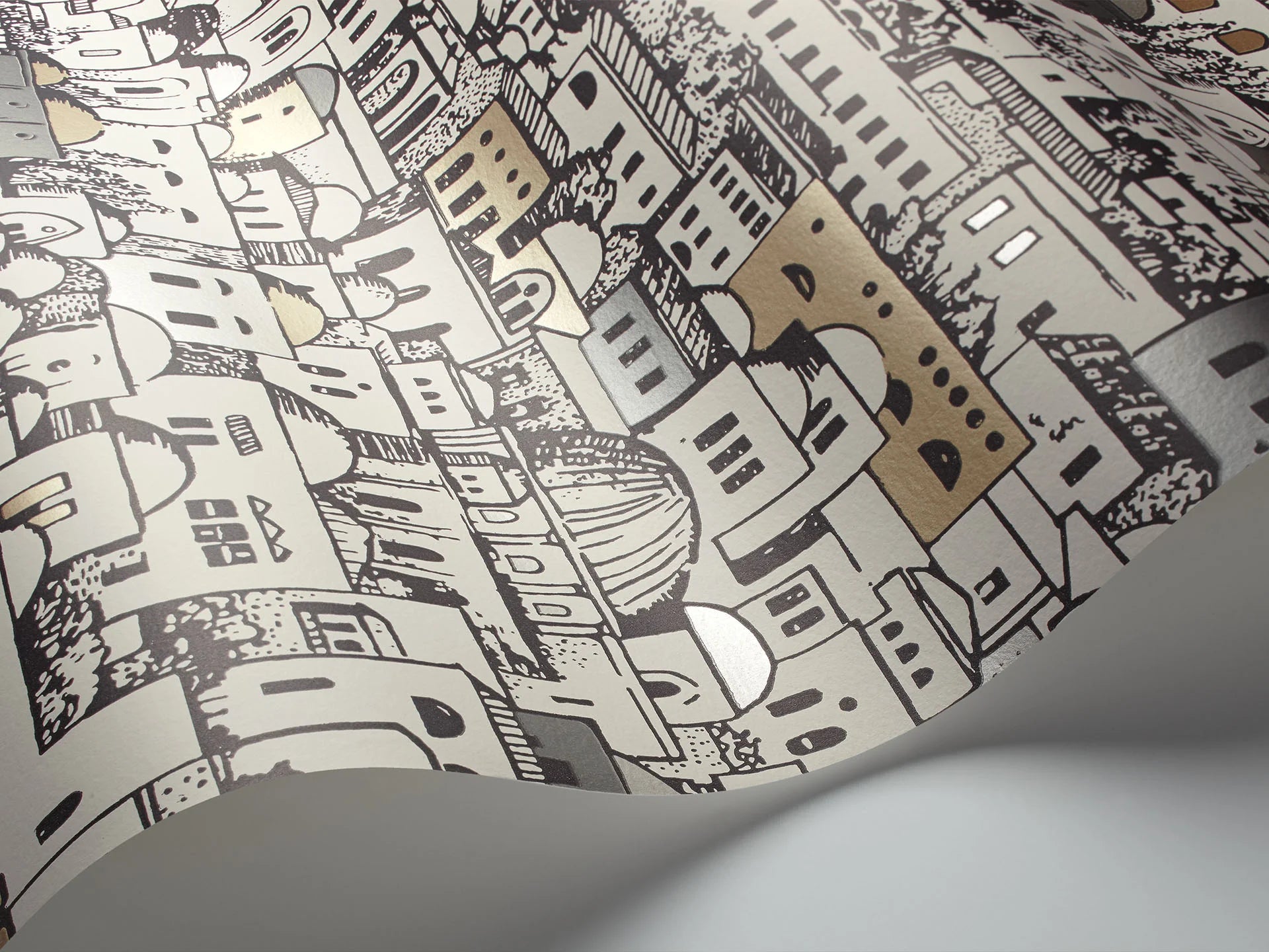 Cole & Son Fornasetti Mediterranea, White, Black & Metallic