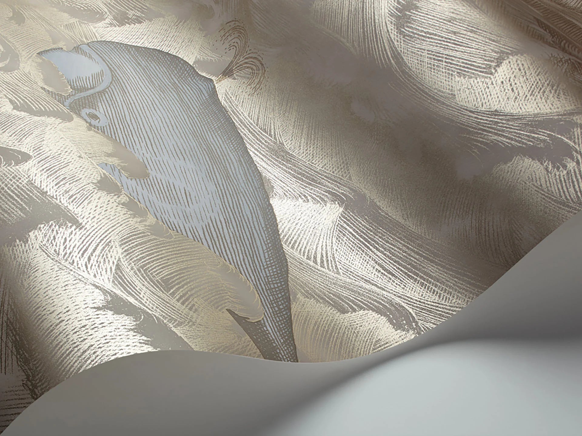 Cole & Son Whimsical Melville, Seafoam & Metallic Gilver