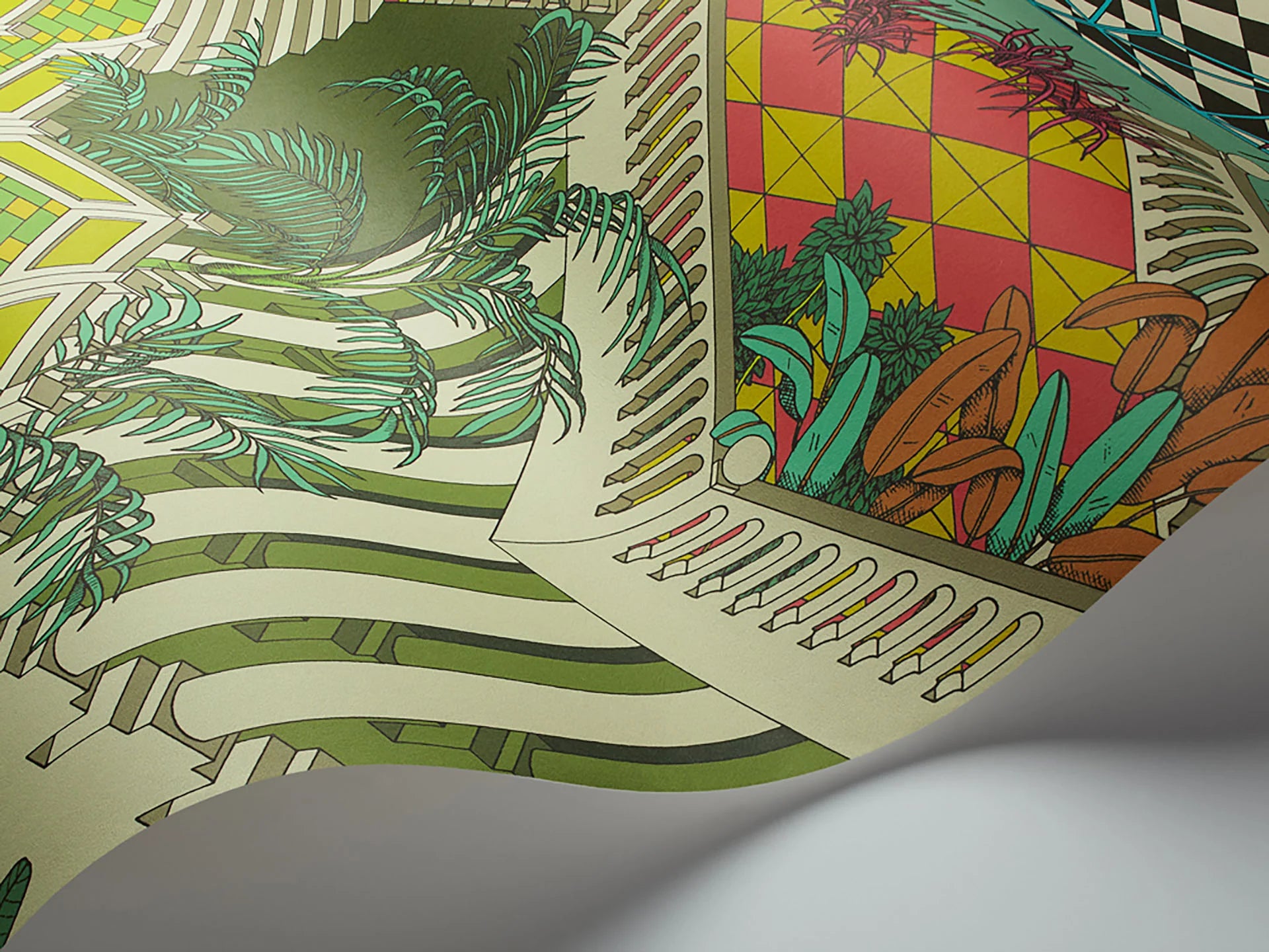 Cole & Son Contemporary Collection, Miami Olive Green Multi
