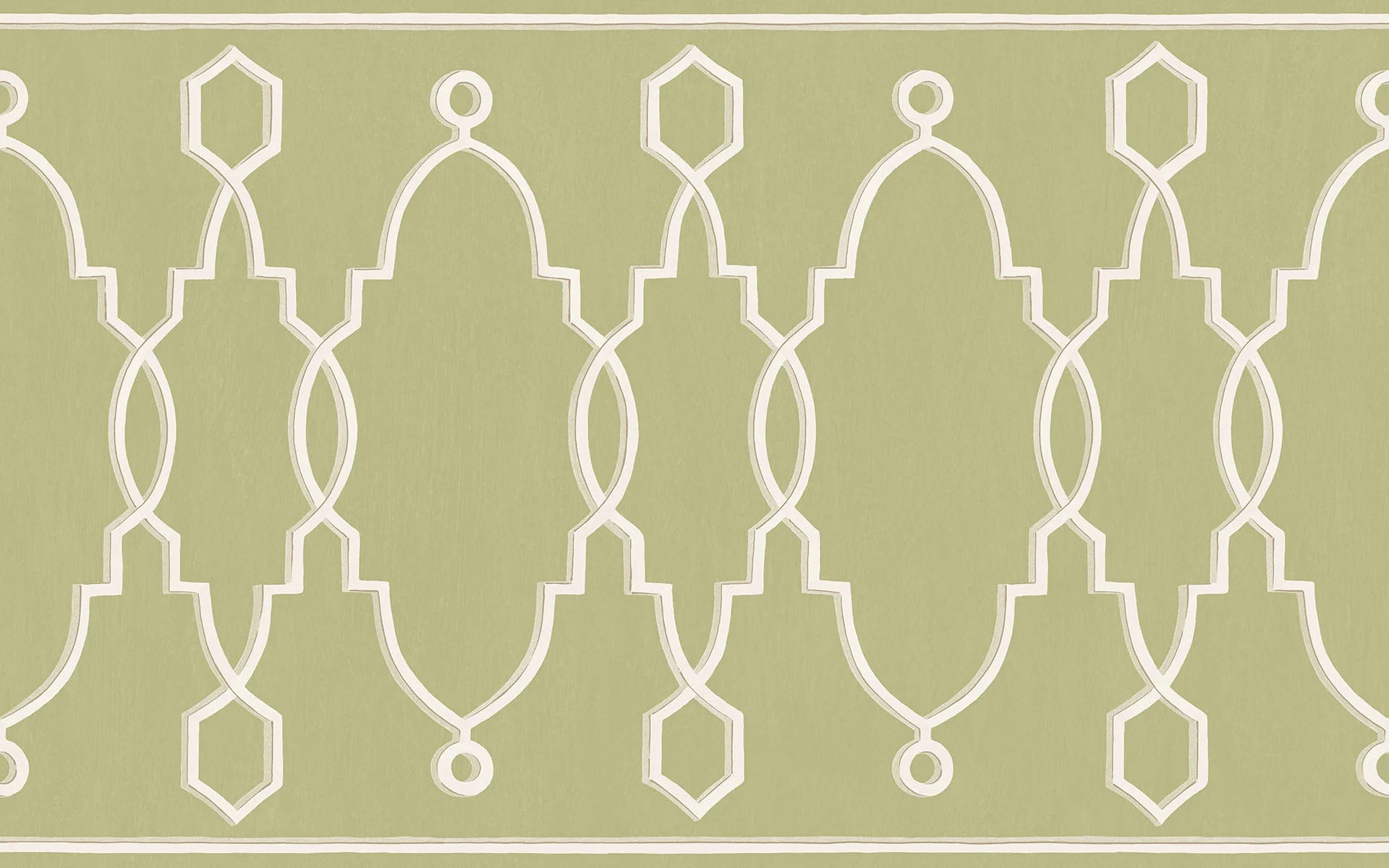 Cole & Son Folie Parterre Border, Olive Green