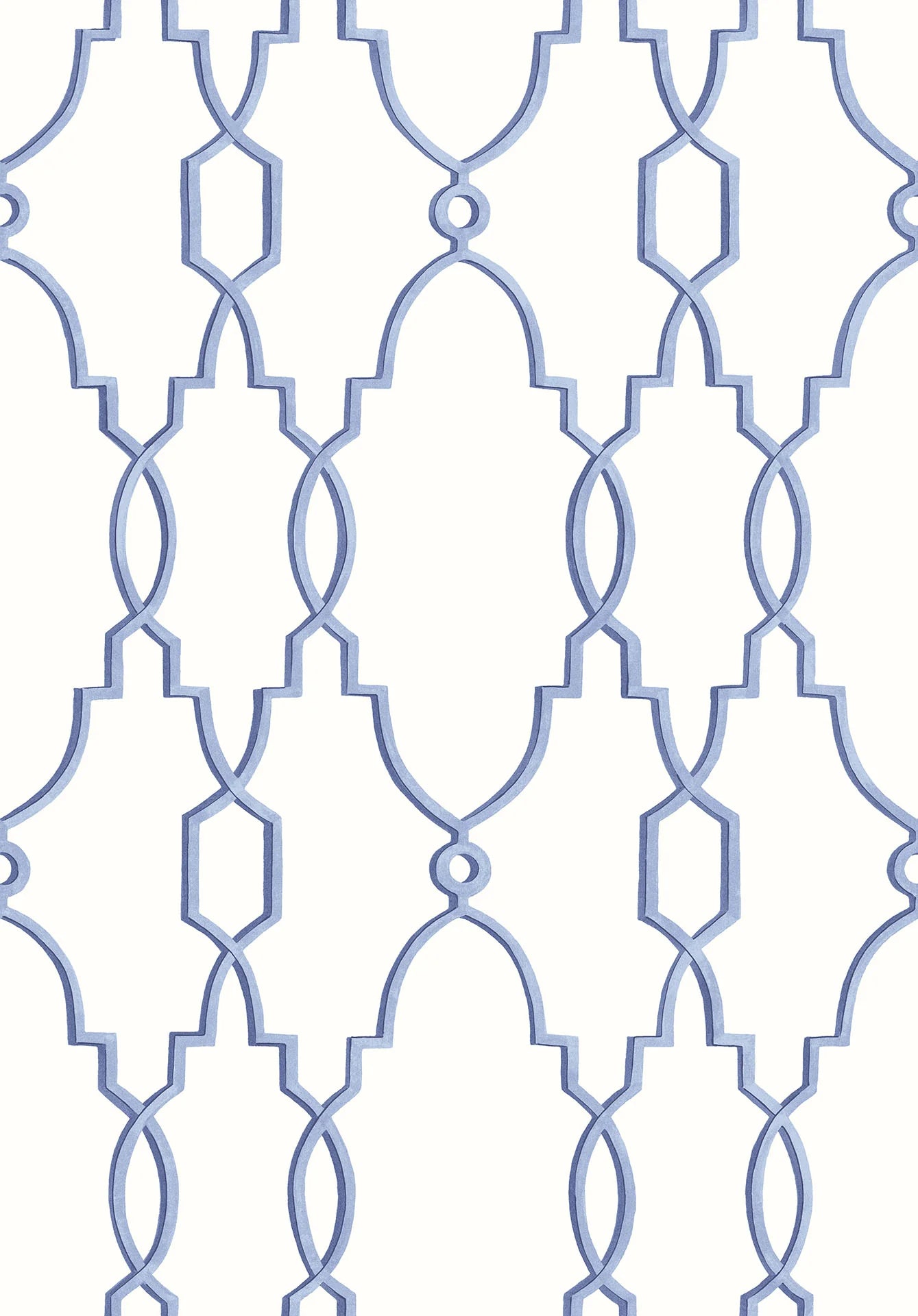 Cole & Son Folie Parterre, Hyacinth Blue on White
