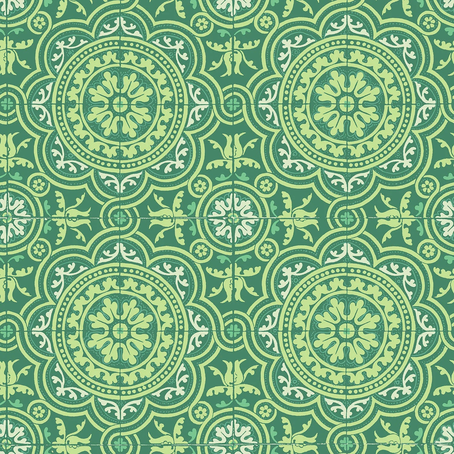 Cole & Son Seville Piccadilly, Leaf Green & Mint on Forest