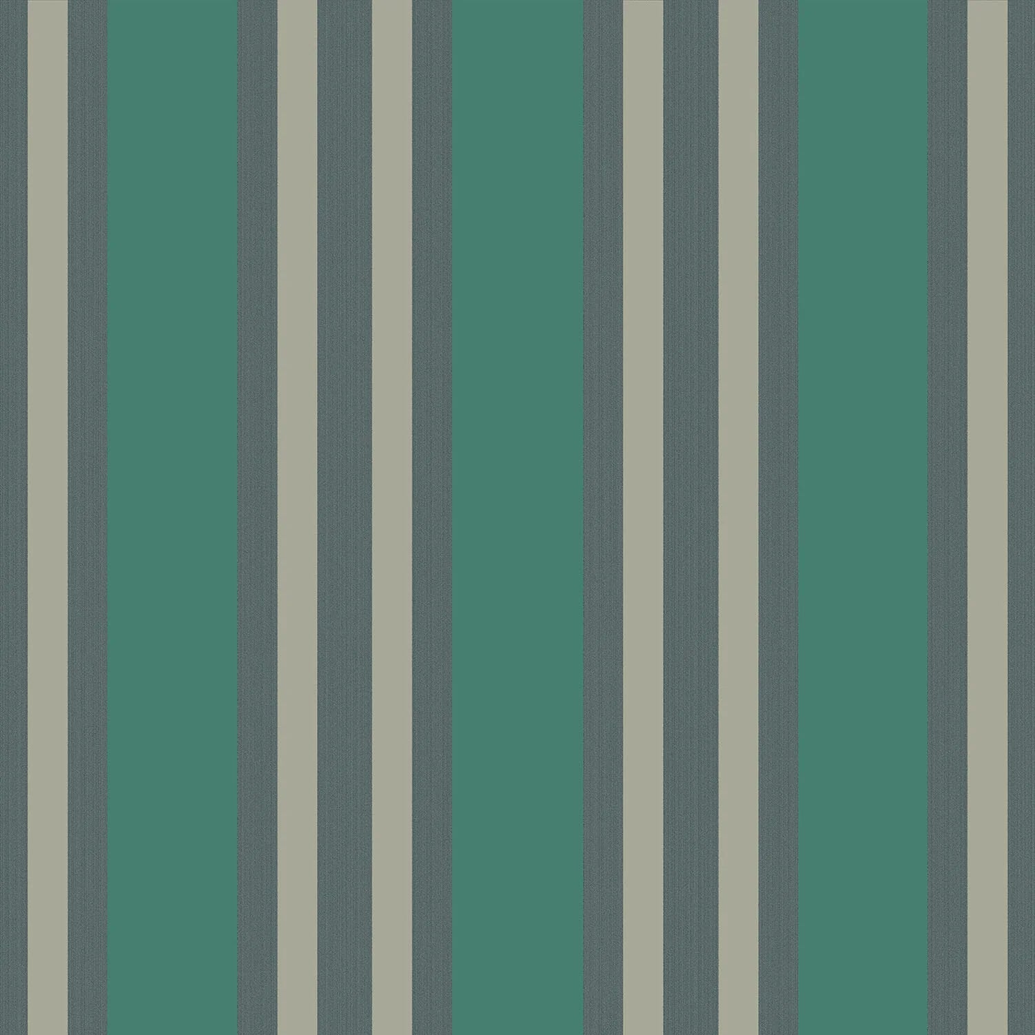 Cole & Son Marquee Stripe Polo Stripe, Viridian & Metallic Gilver
