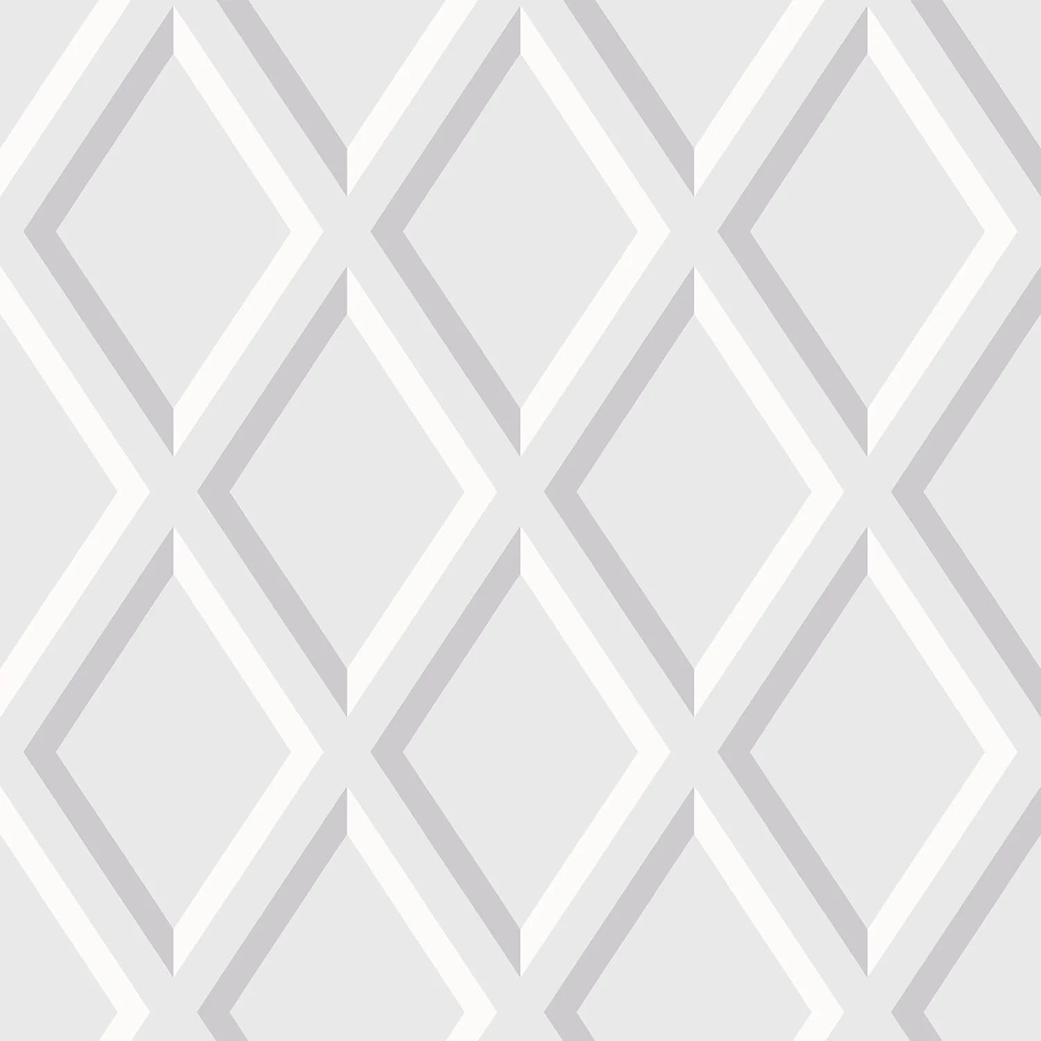 Cole & Son Contemporary Collection, Pompeian, Silver & White on Lilac Grey