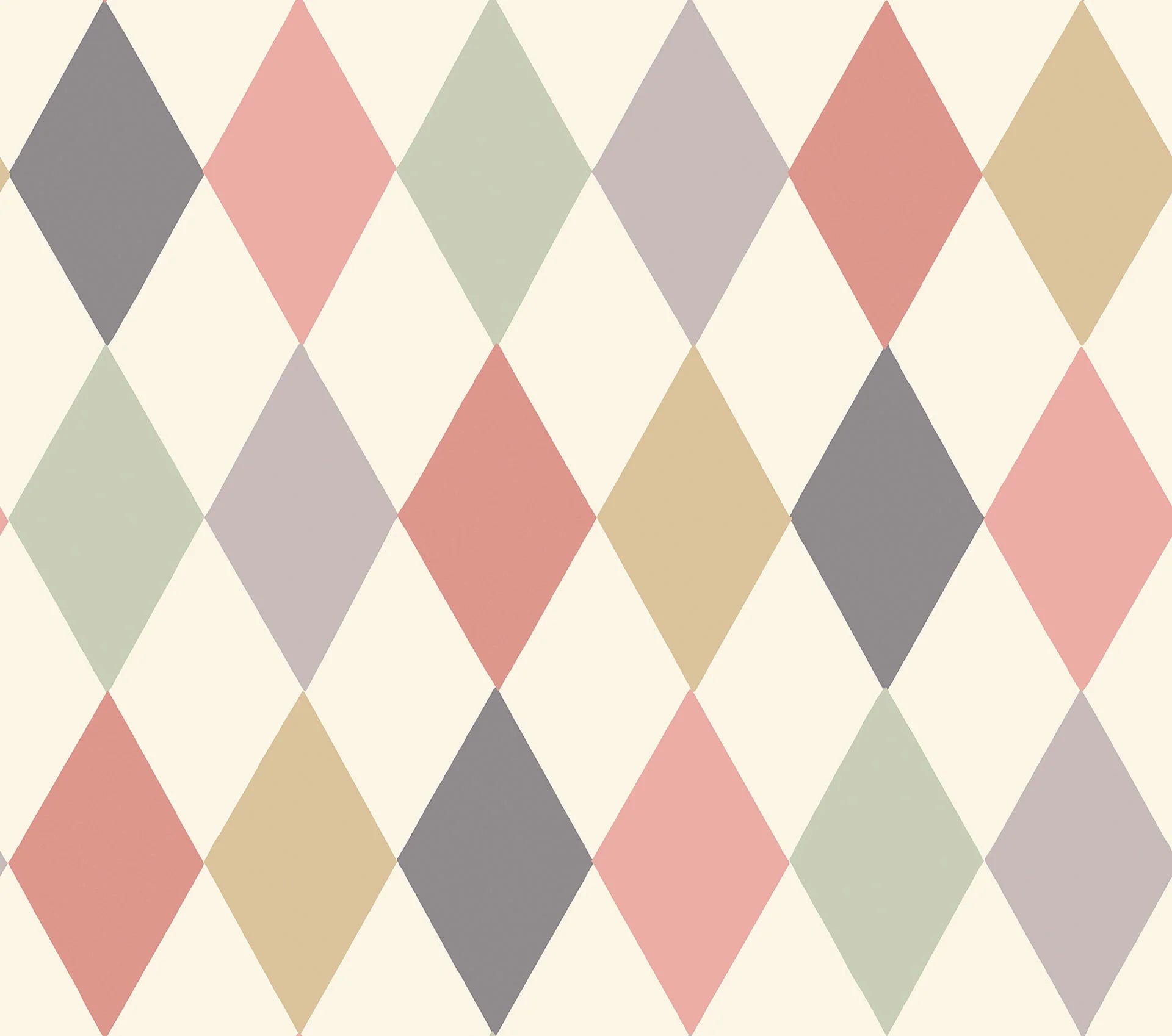 Cole & Son Whimsical Punchinello, Coral & Olive on Cream