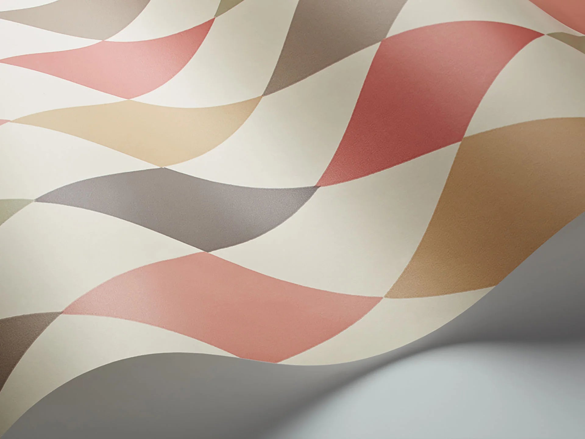 Cole & Son Whimsical Punchinello, Coral & Olive on Cream