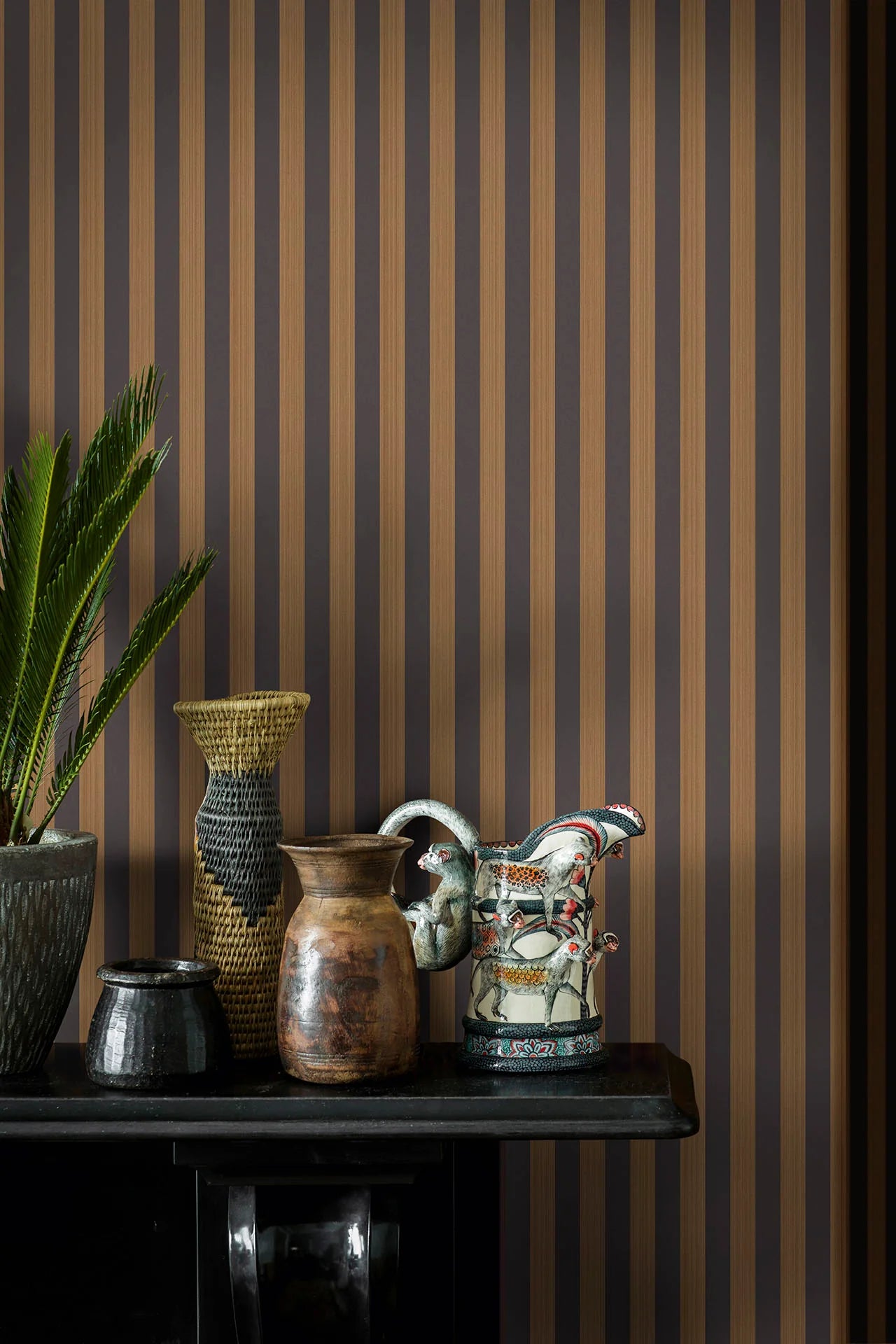 Cole & Son Marquee Stripe Regatta Stripe, Spice & Black