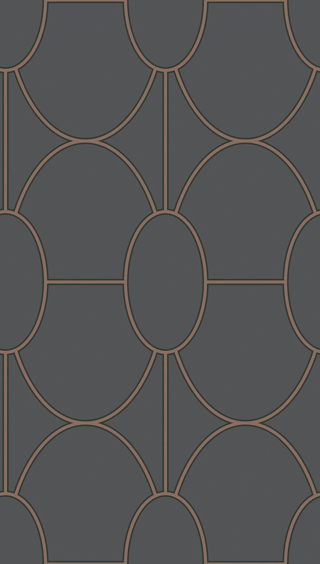 Cole & Son , Geometric II Rivièra Metallic Bronze on Charcoa