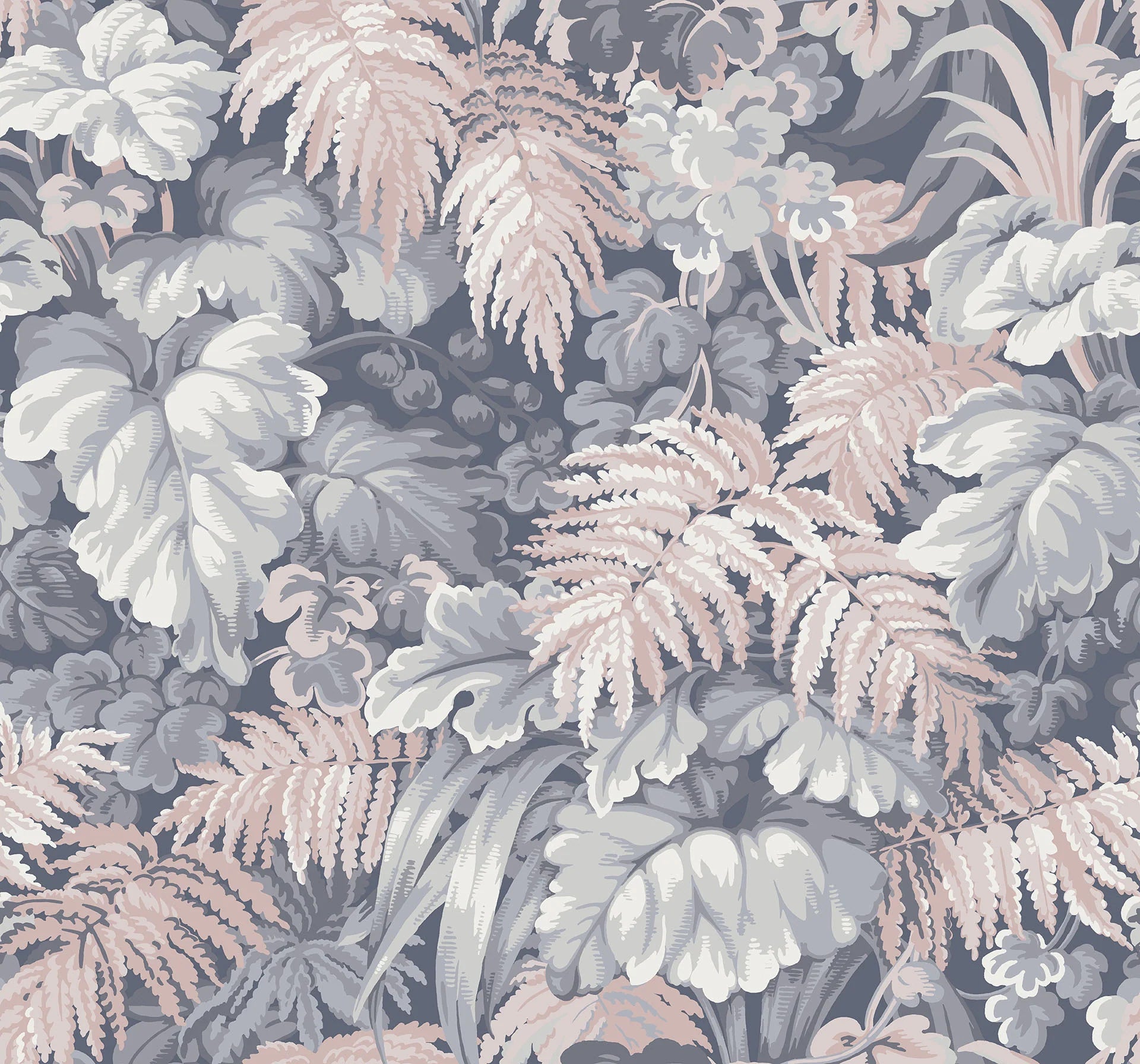 Cole & Son Martyn Lawrence Bullard, Royal Fernery, Lilac Grey & Ballet Slipper