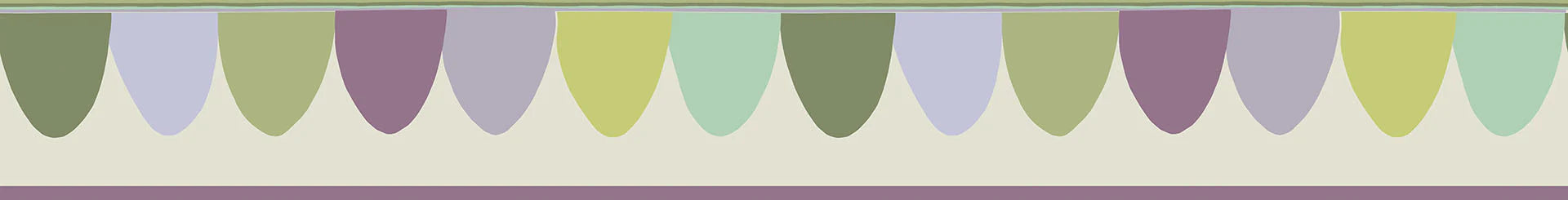 Cole & Son Whimsical Scaramouche, Purples & Greens on Cream
