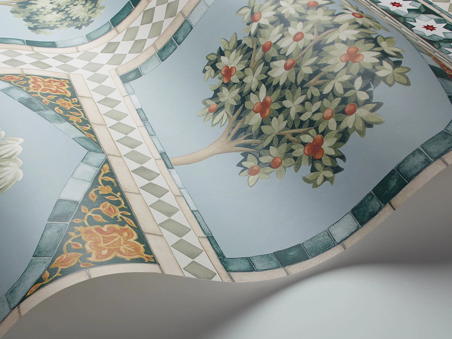 Cole & Son Martyn Lawrence Bullard, Sultan's Palace, Print Room Blue & Duck Egg