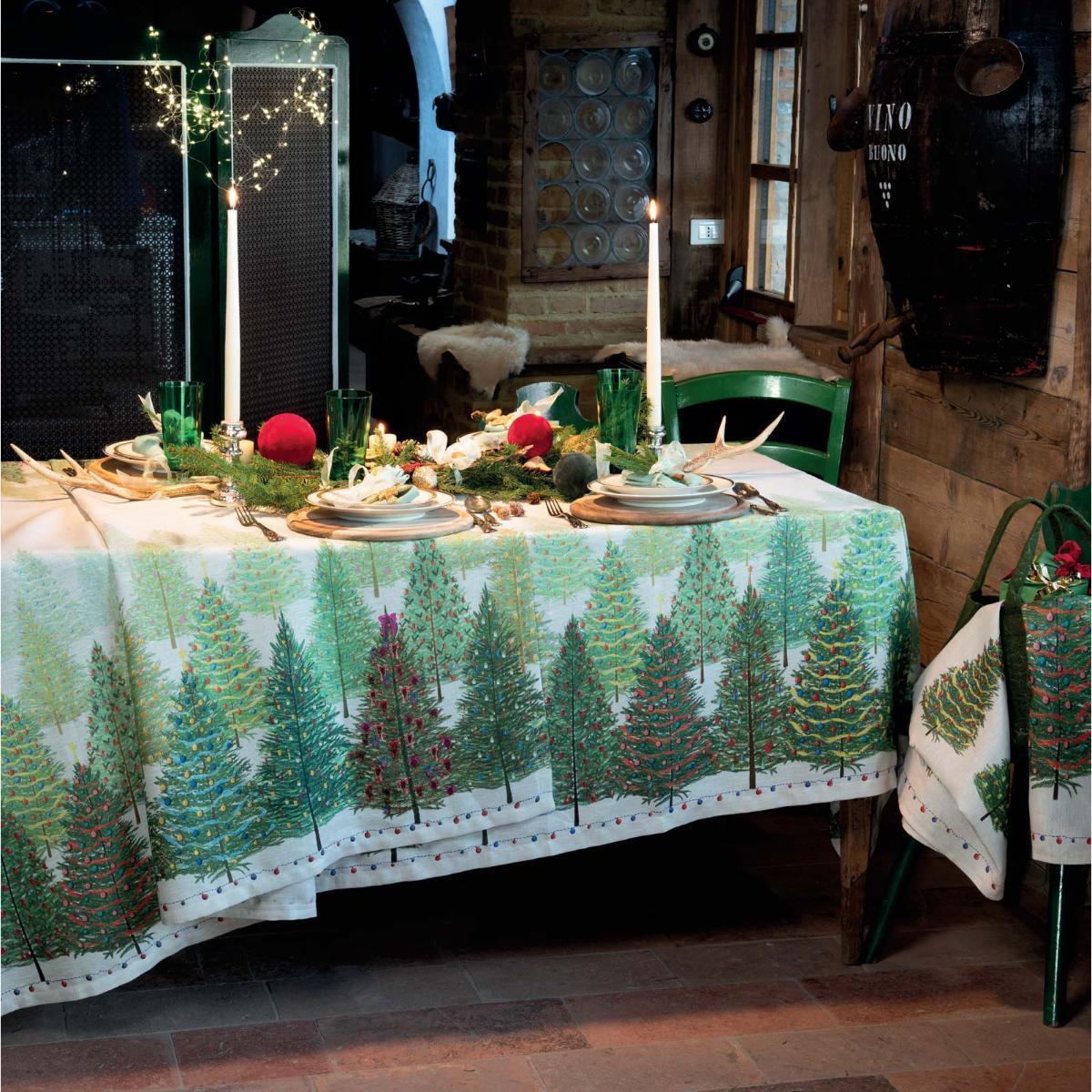 Tablecloth Fairy Trees Natural 170x270