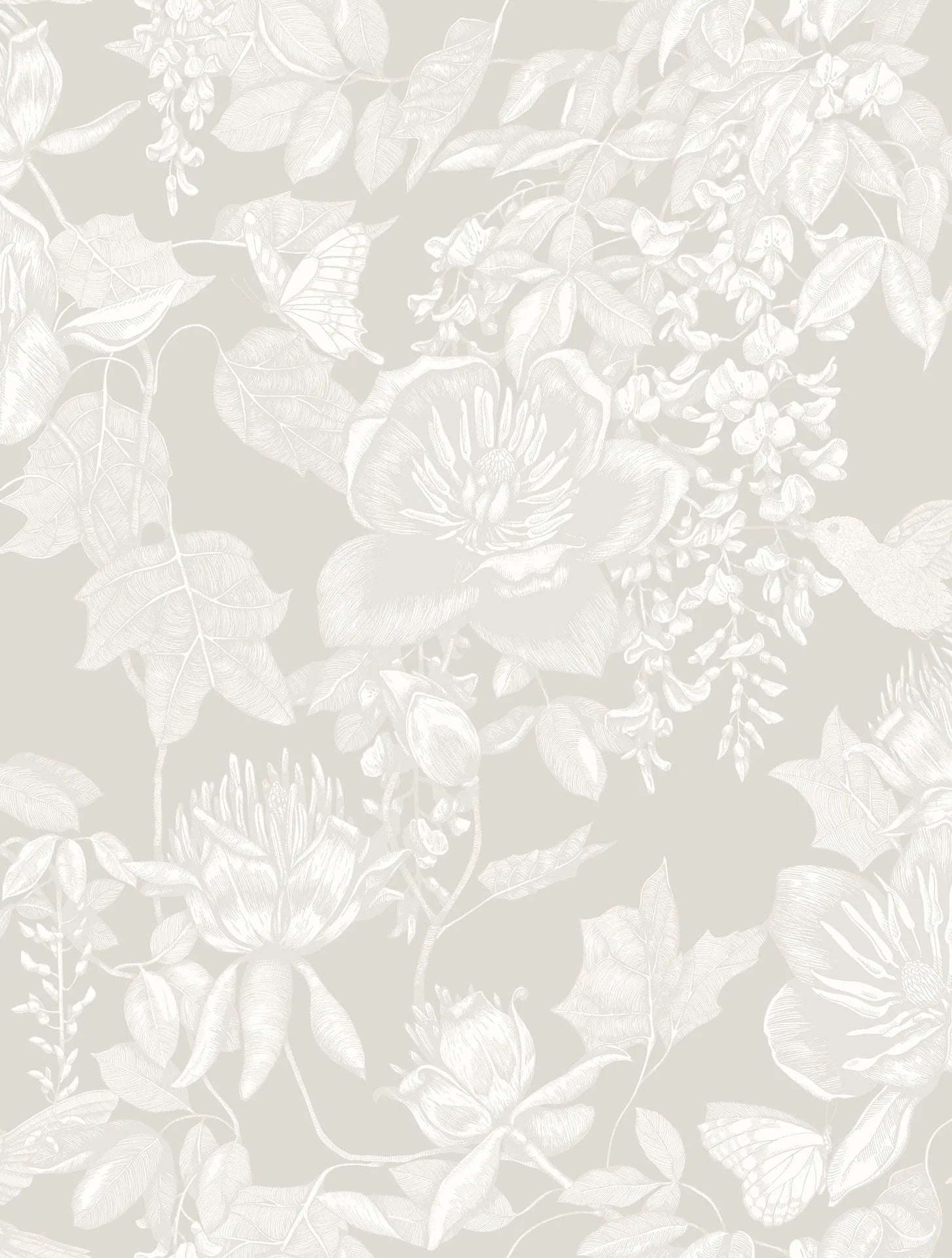 Cole & Son Folie Tivoli, Wit op grijs