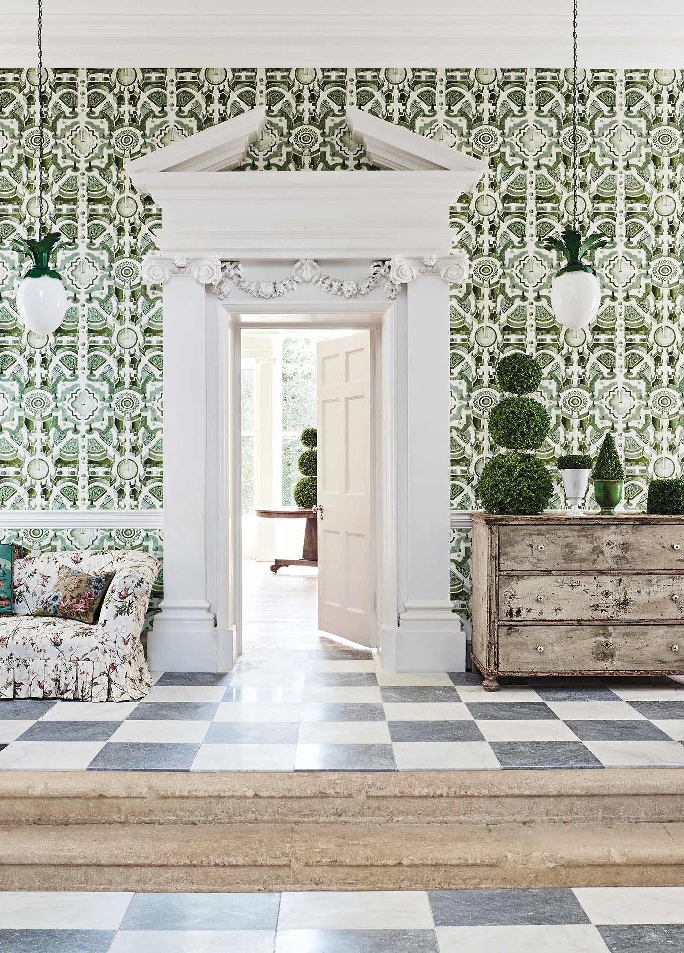 Cole & Son Botanical - Botanica, Topiary, Olive Green