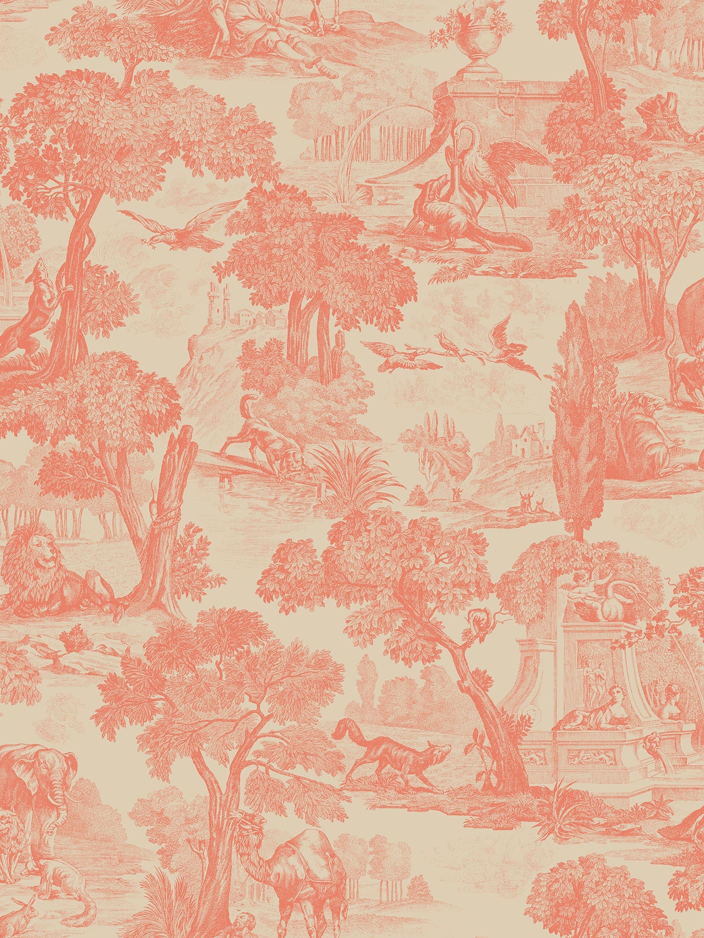 Cole & Son Folie Versailles, Coral on Stone
