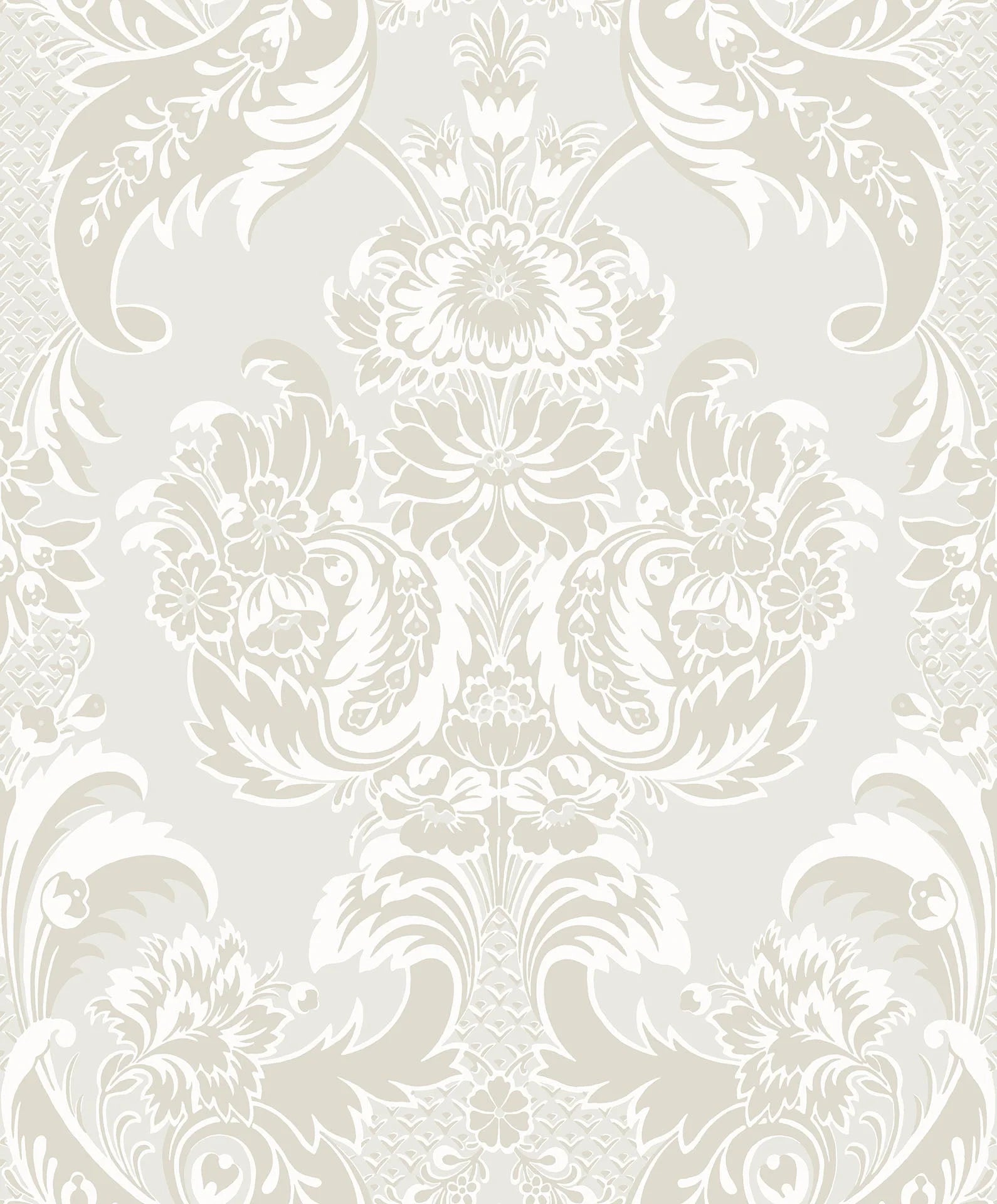 Cole & Son, Albemarie, Wyndham, Chalk & Stone on Silver Mica