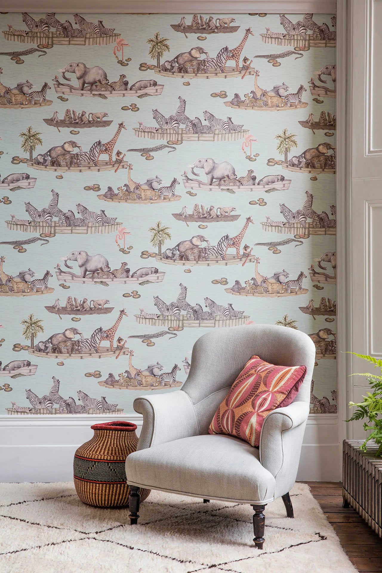 Cole & Son Ardmore Zambezi, Multi on Seafoam