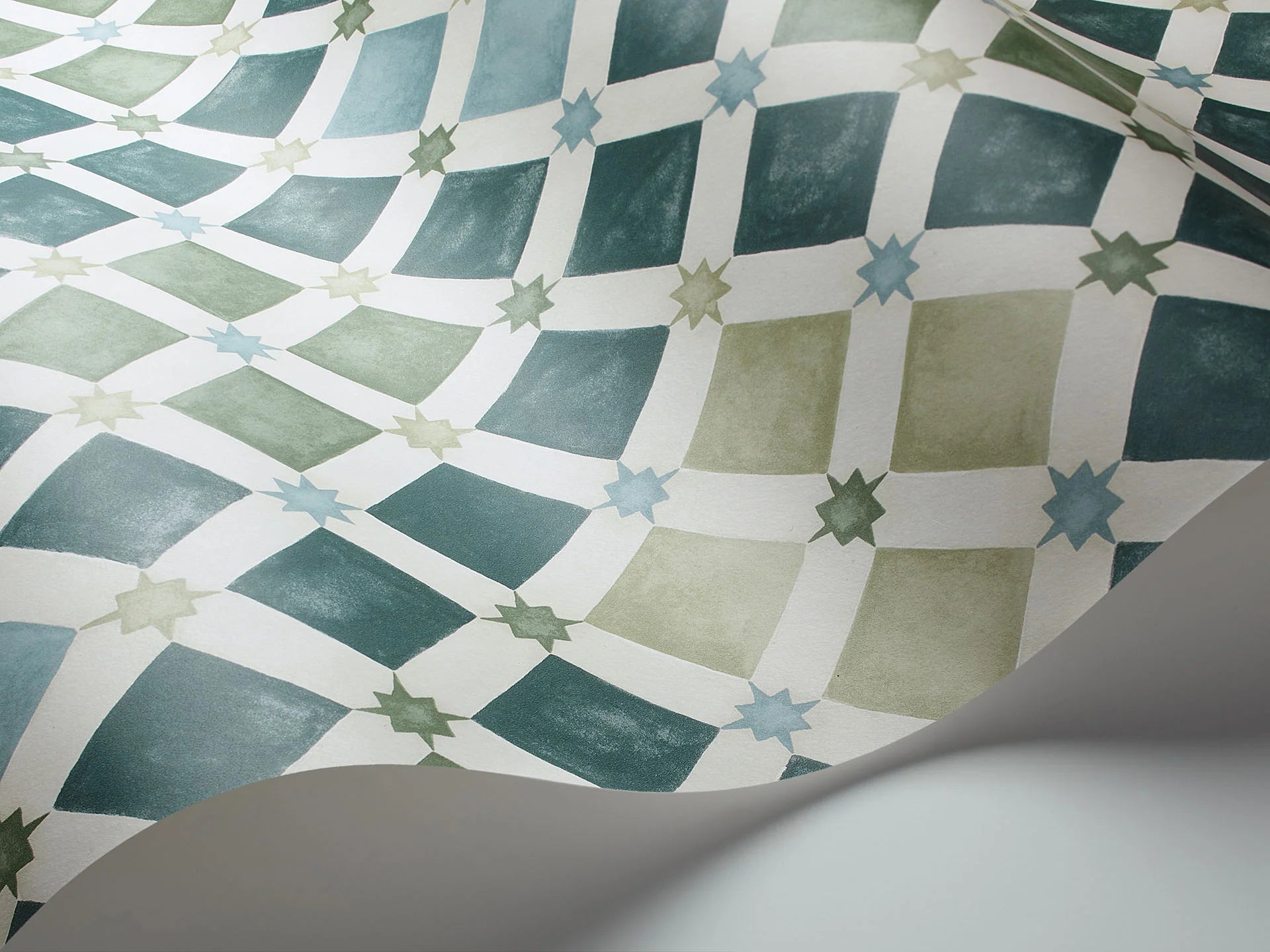 Cole & Son Martyn Lawrence Bullard, Zellige, Sage & Print Room Blue