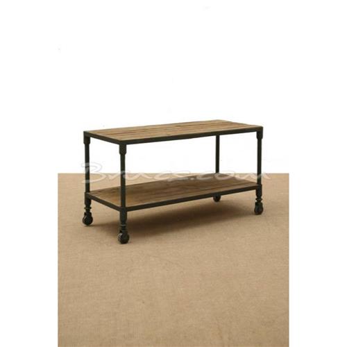 Sidetable Laag met Wielen Metaa 2 Planken