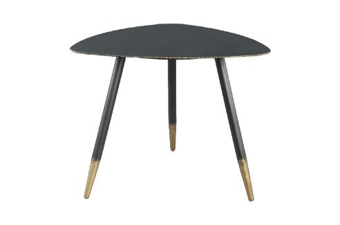 SIDE TABLE YUNA BLACK METAL 3-LEG GOLD HIGH