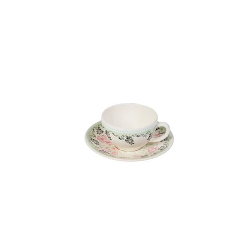 Gien Tea/Coffee cup and saucer Pompadour