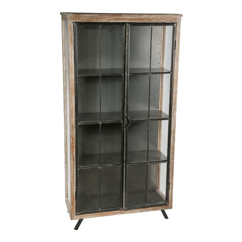 DISPLAY CABINET SIMPLE METAL/WOOD 187X40X98